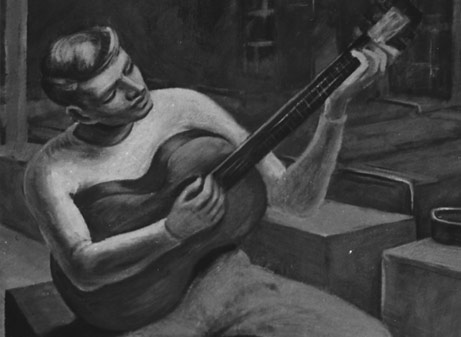 Willard Cummings, Barracks Concert (detail), ca. 1942.