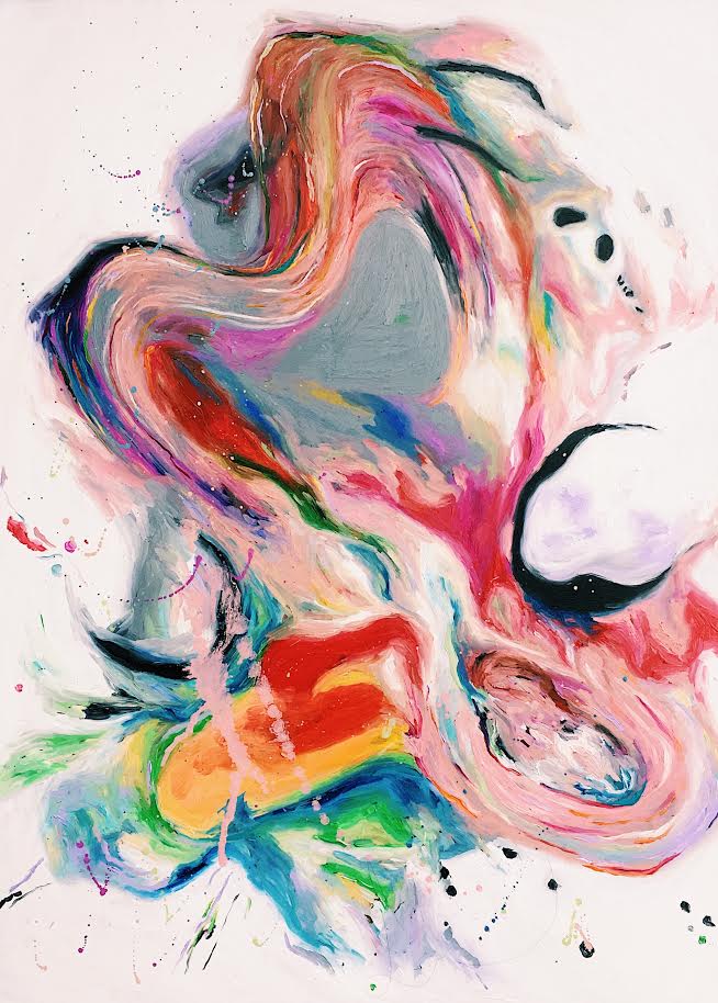 Melting Pot 18x24 inches Oil painting on glass panel May 2019 SOLD
