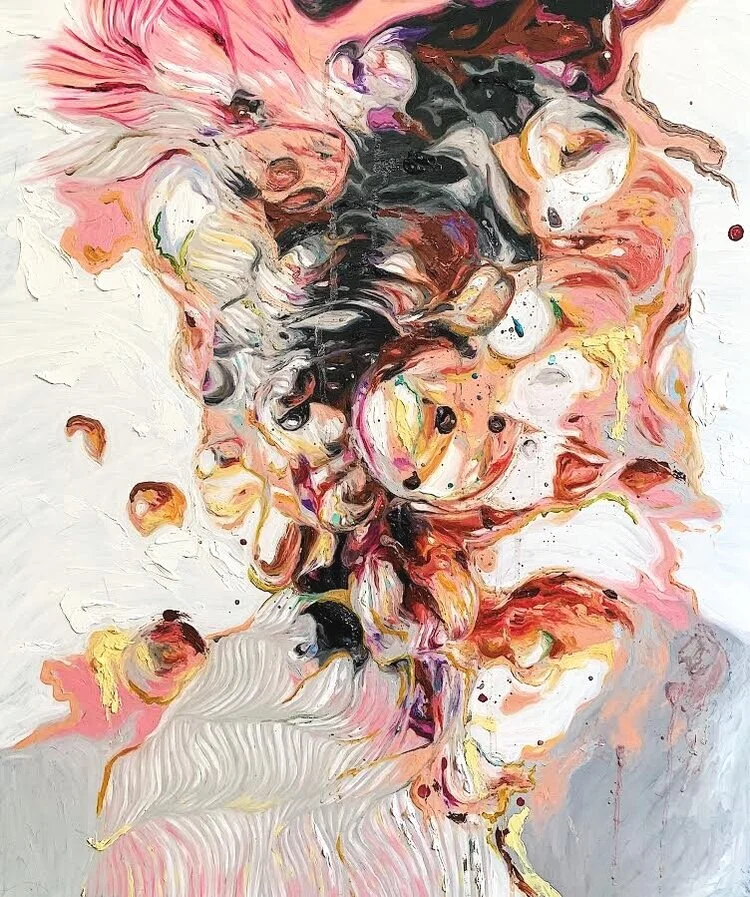 Confusion 20x24 inches Oil paint on glass panel Available