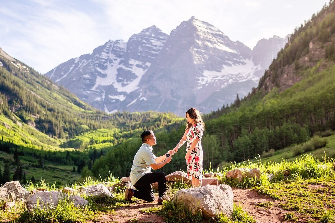 Ken + Hollie came all the way from O&rsquo;ahu, Hawaii for an Aspen vacation! While visiting the Maroon Bells and taking in the epic views, Ken got on one knee and proposed, taking Hollie by surprise! There couldn&rsquo;t have been a more beautiful b