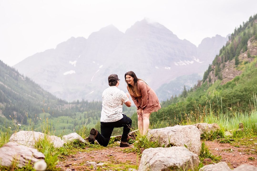 Caleb + Dayna came out to Colorado for a vacation in Aspen all the way from Minnesota! When Dayna thought they were just sightseeing at the Maroon Bells, Caleb got down in one knee and proposed! She couldn&rsquo;t believe he captured her by surprise!