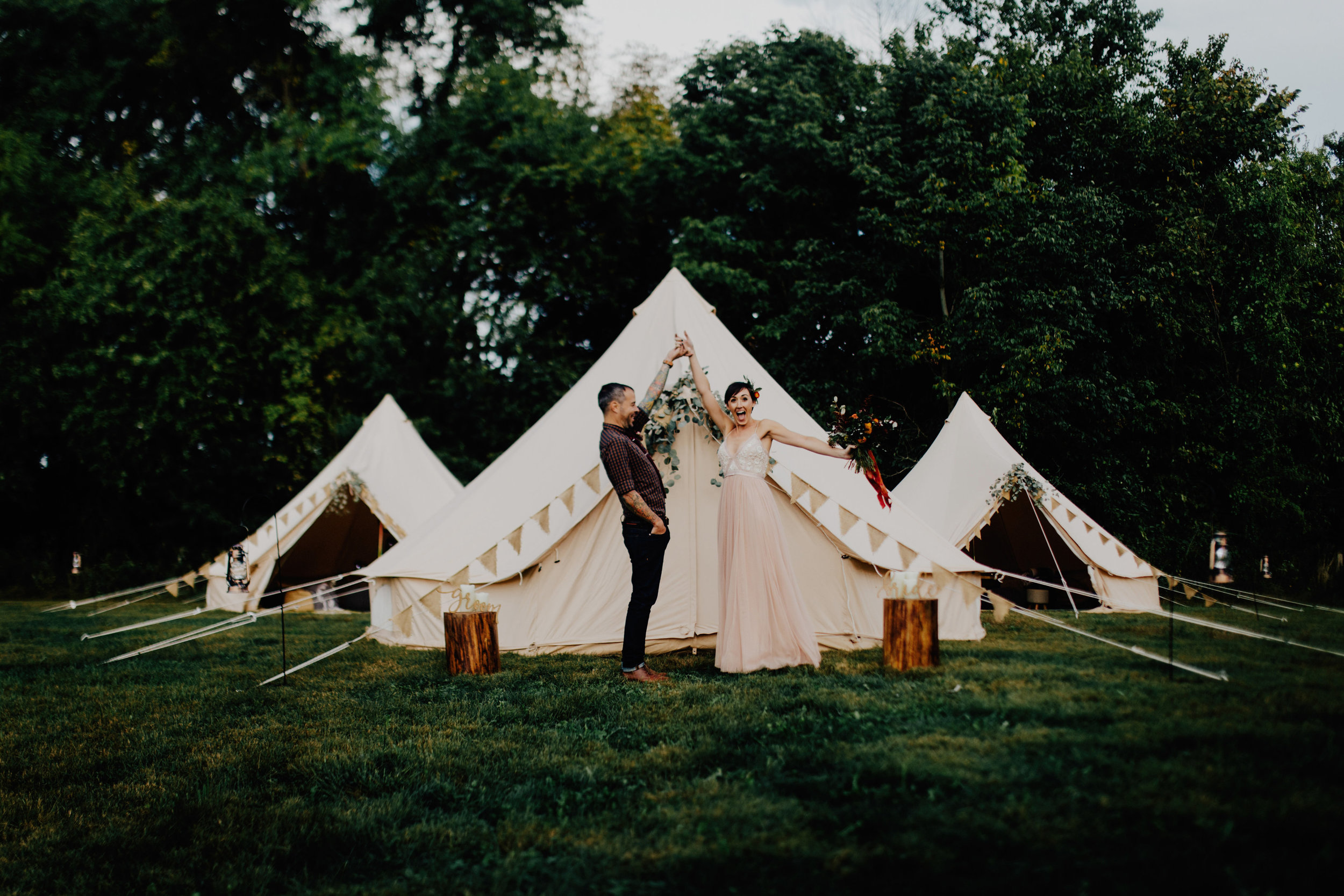 Luxury glamping tent