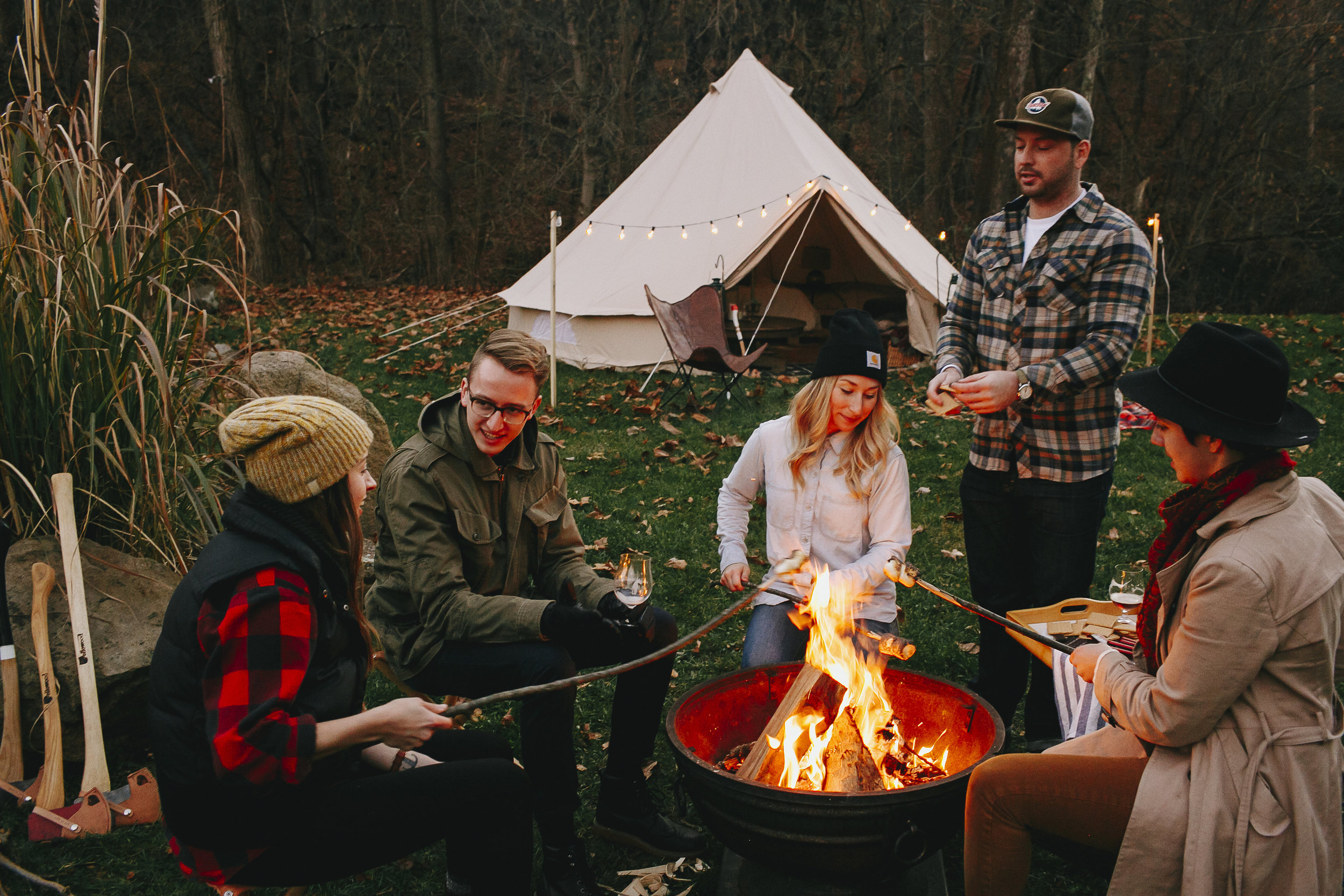 Luxury glamping firepit 