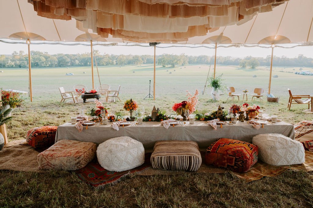 luxury glamping setup