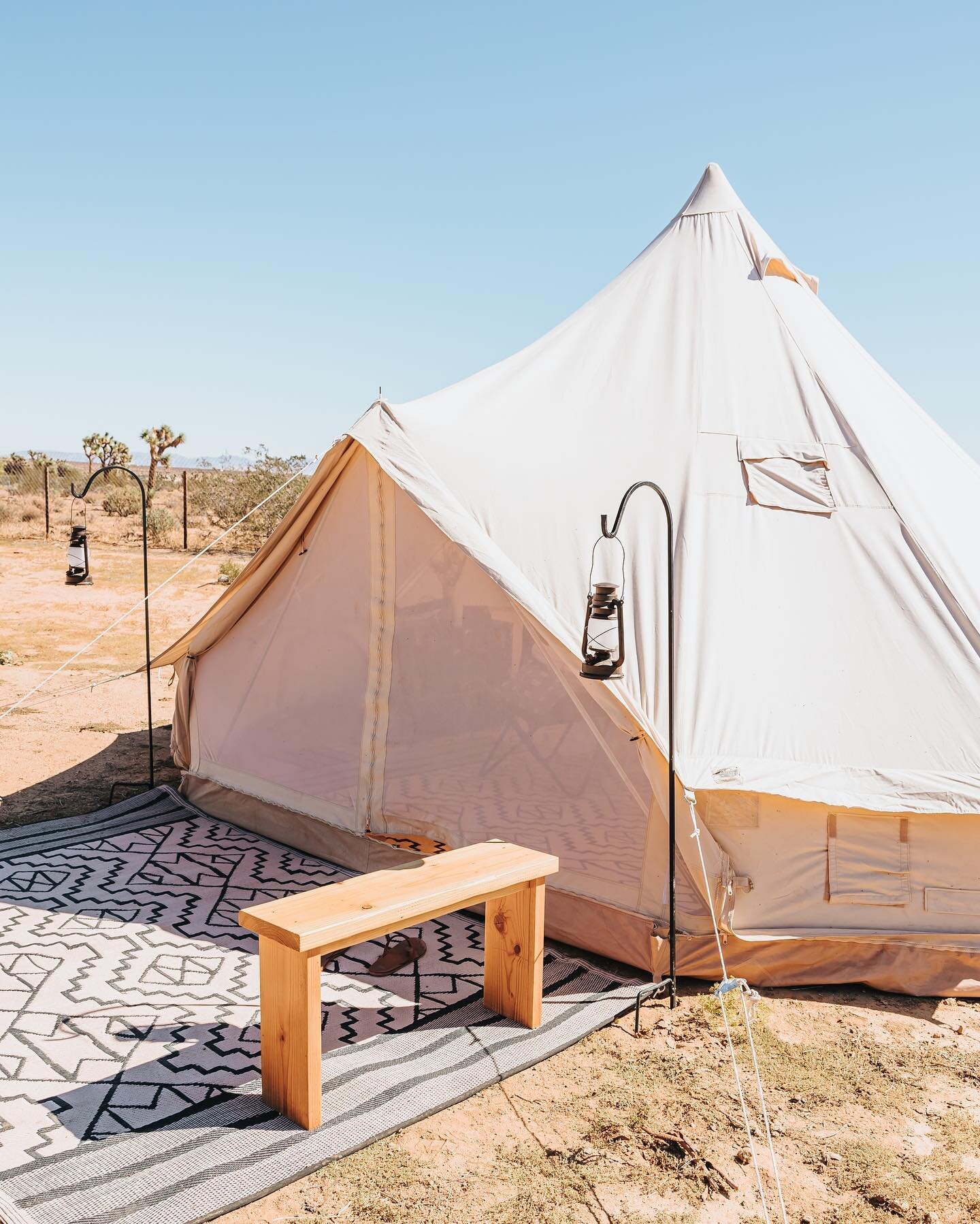 ✨feeling divine✨ just a cool close up shot of the famous @stouttent bell tent while glamping in Joshua Tree. love that cotton canvas in the desert look.