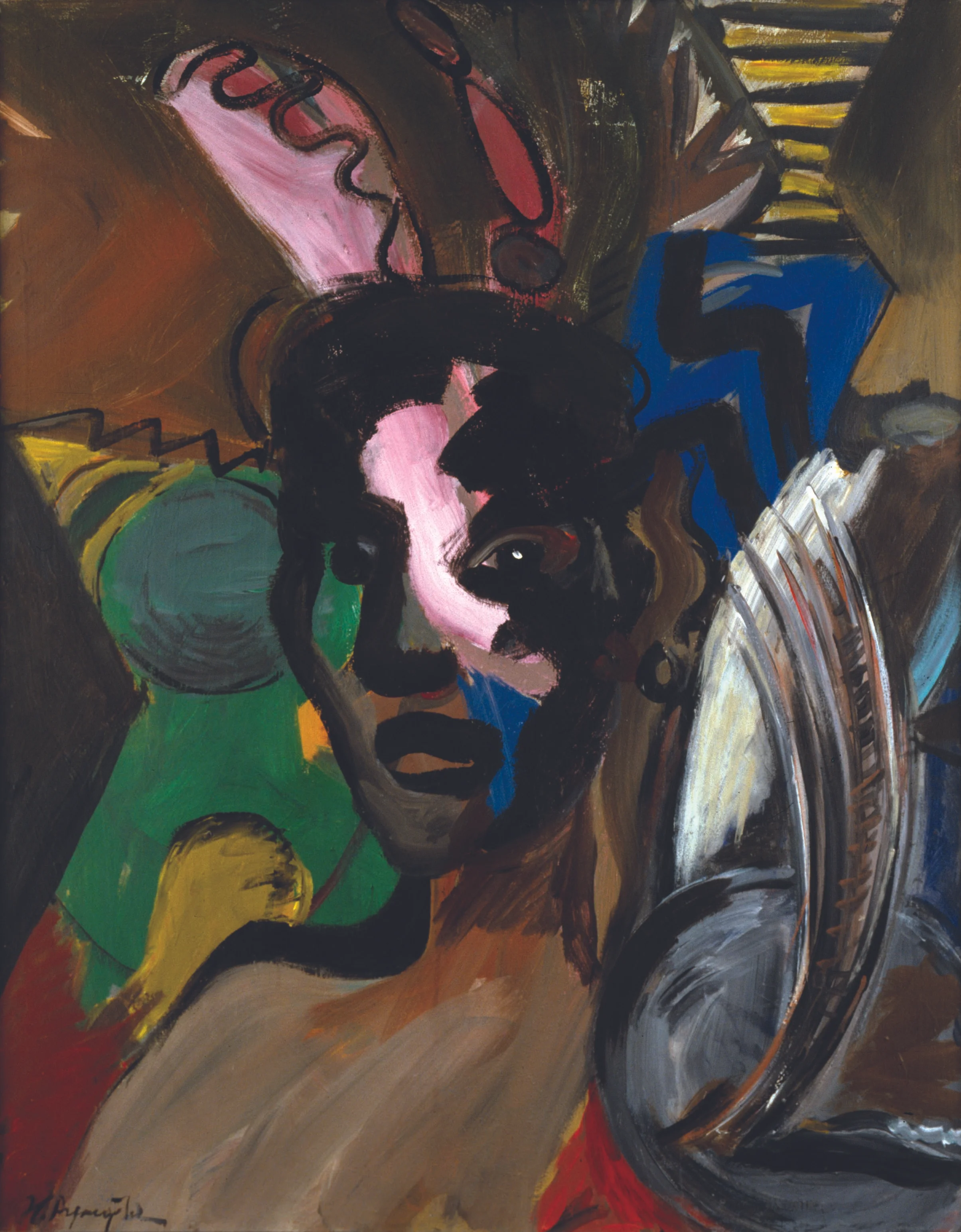 DISTANT GAZE, 1984, ACRYLIC ON CANVAS 40X47 INCHES