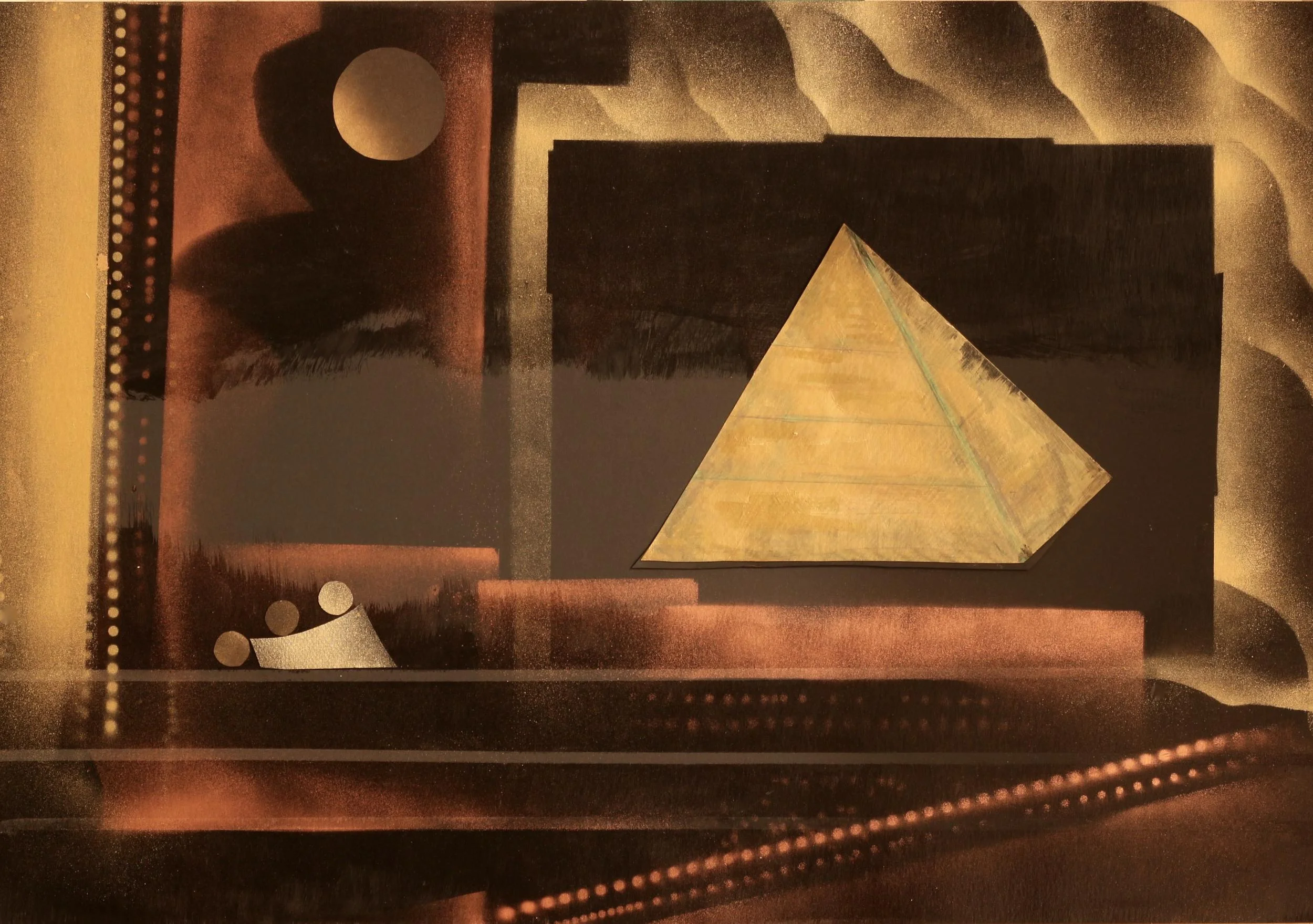 PYRAMID, 2015 MIXED MEDIA 20 x 30 INCHES