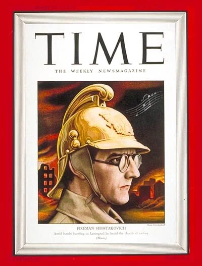 Shostakovich on the cover of TIME magazine - the composer was used as wartime propaganda in Russia.