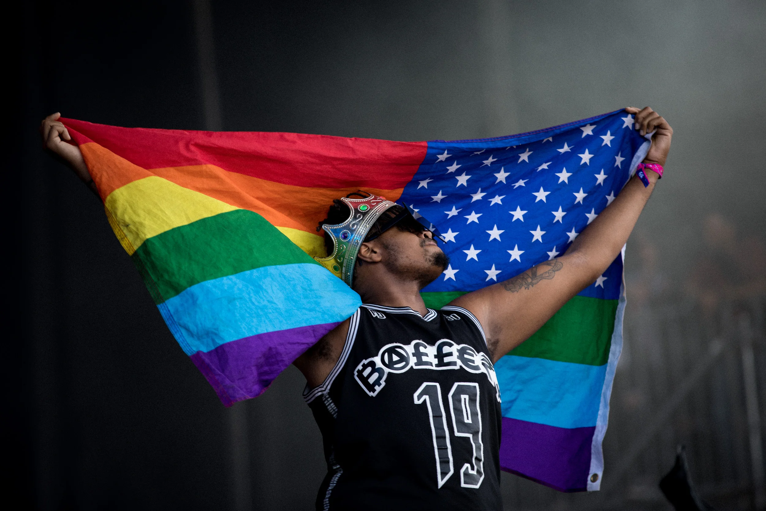 Rainbow Flag with N.E.R.D. Outside Lands, SF, CA