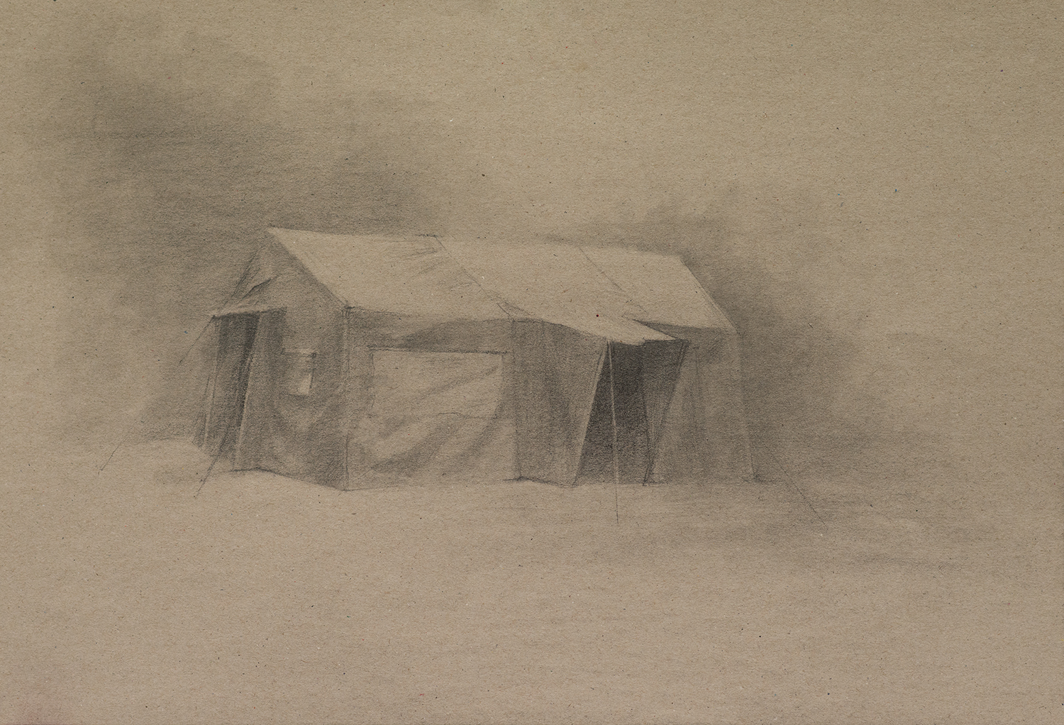 Zelt A, Pencil on tinted Paper, 29x42cm, 2014