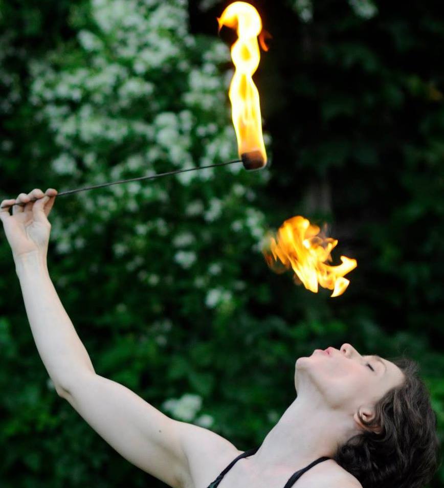 Blowing a fire bubble