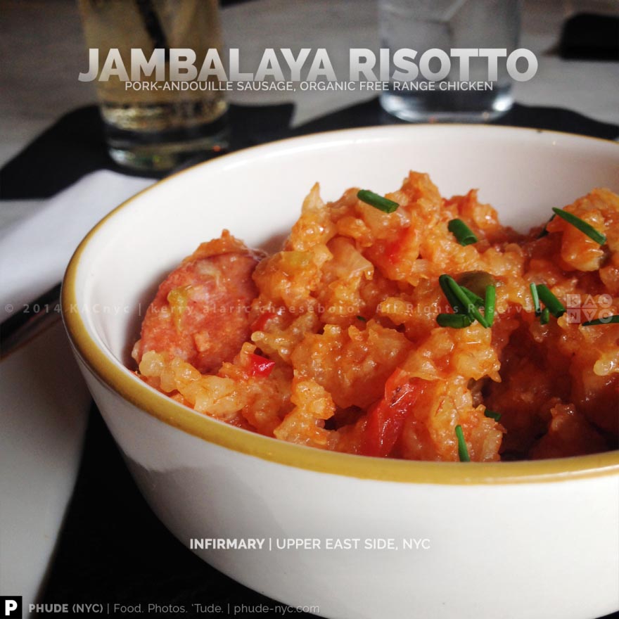 JAMBALAYA RISOTTO | Pork Andouille Sausage, Organic Free-Range Chicken | INFIRMARY | Upper East Side, NYC