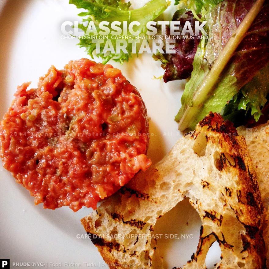 CLASSIC STEAK TARTARE | Chopped Sirloin, Capers, Shallots, Dijon Mustard | CAFE D'ALSACE | Upper East Side, NYC