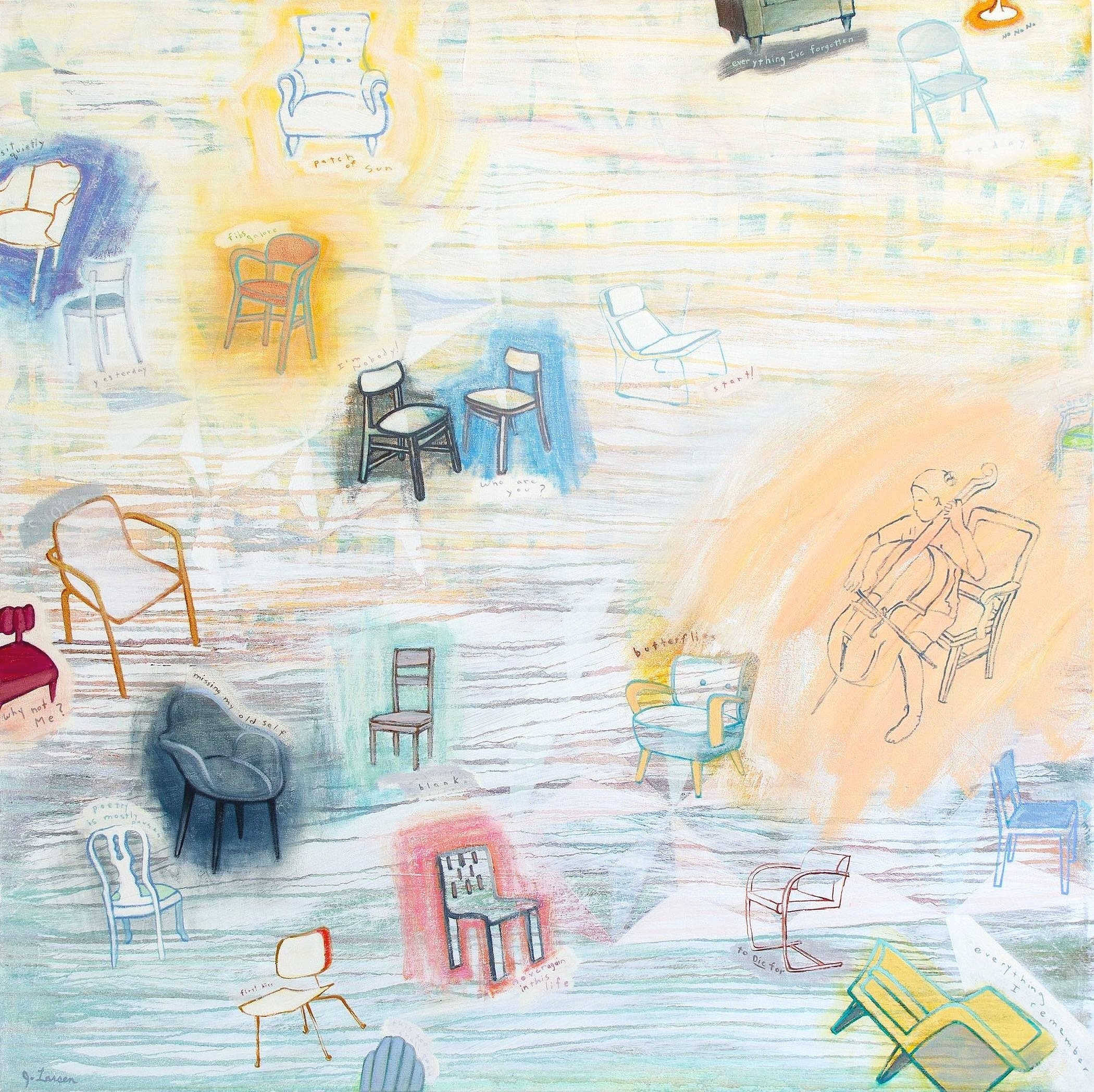 "Soundtrack to My Life" - oil on canvas 48" x 48"