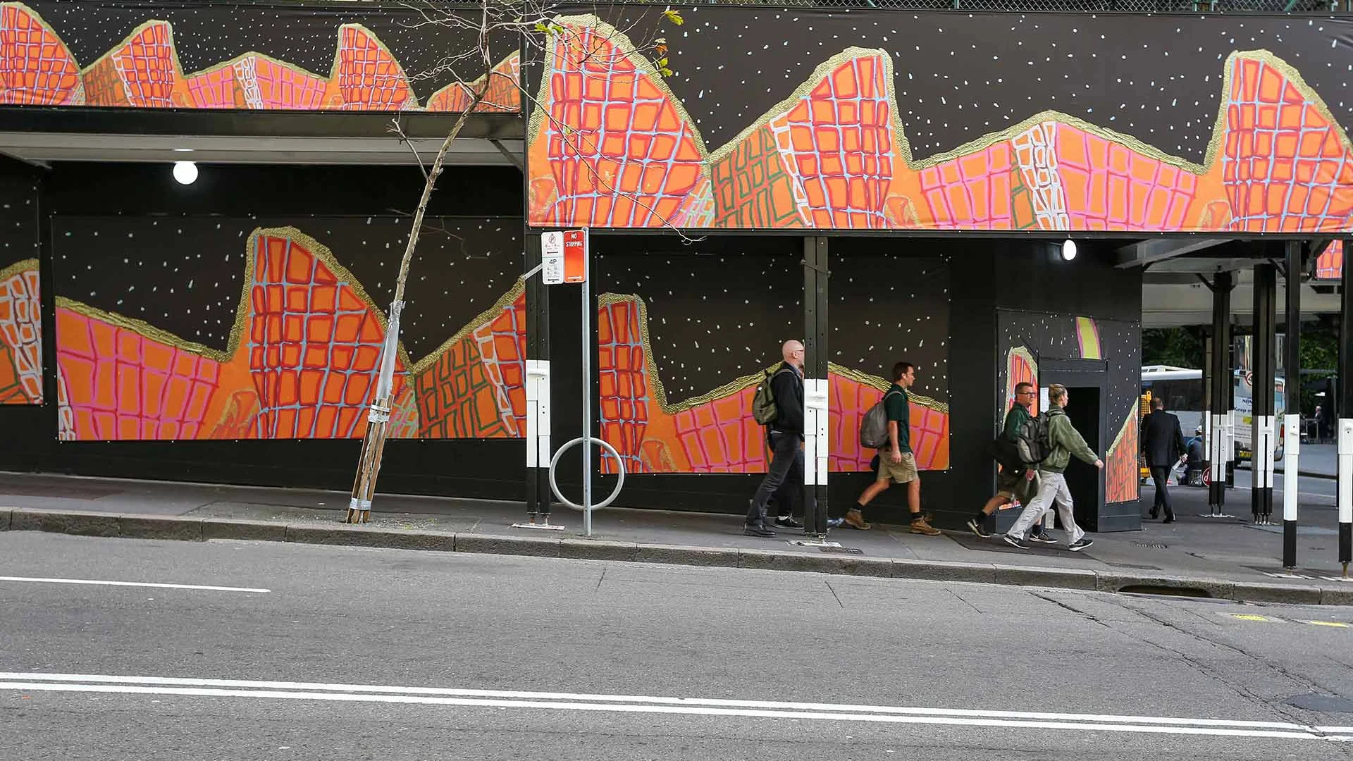 Emily's artwork, Sydney Opera House at Night, was licensed by the City of Sydney to be displayed on construction hoardings around the city.