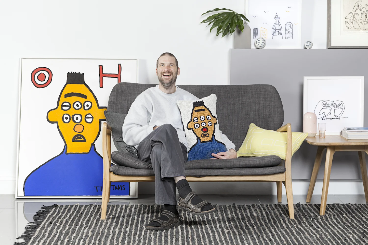 Thom Roberts with the One Another X Studio A range, July 2018, part of the Studio A Design Partnerships Program, partnering Studio A artists with designers and manufacturers.