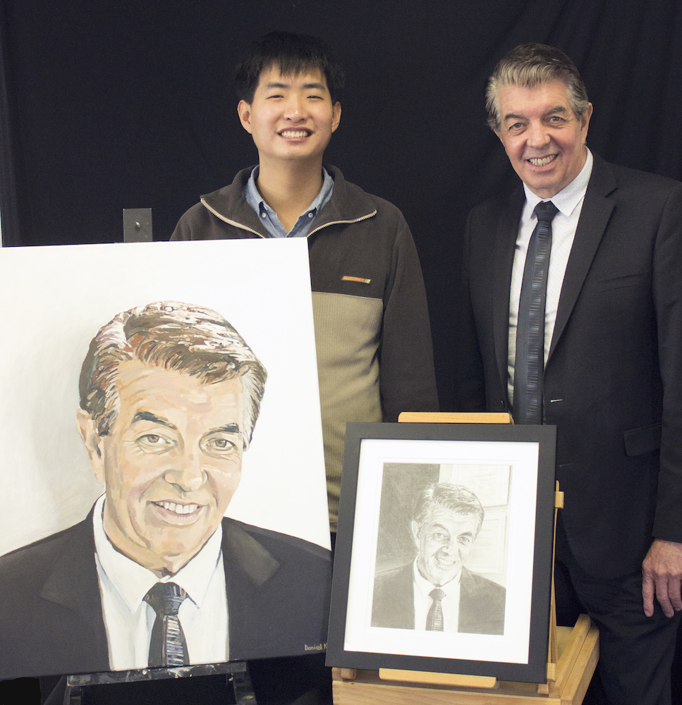 Daniel Kim , commissioned portrait of the Hon. Ray Williams MP, Federal Minister for Disability Services, 2017, oil paint on canvas.