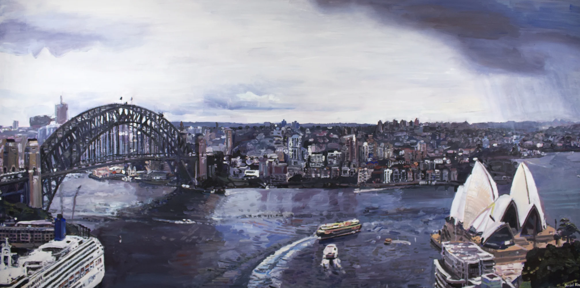 The Sydney Harbour Bridge at Circular Quay, 2016, by Daniel Kim - the view of Sydney Harbour from the top floor of the AMP Building, commissioned by AMP Financial Services