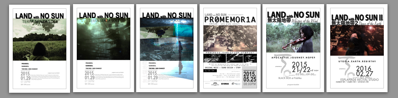  Posters for LAND with NO SUN audio-film concert series 