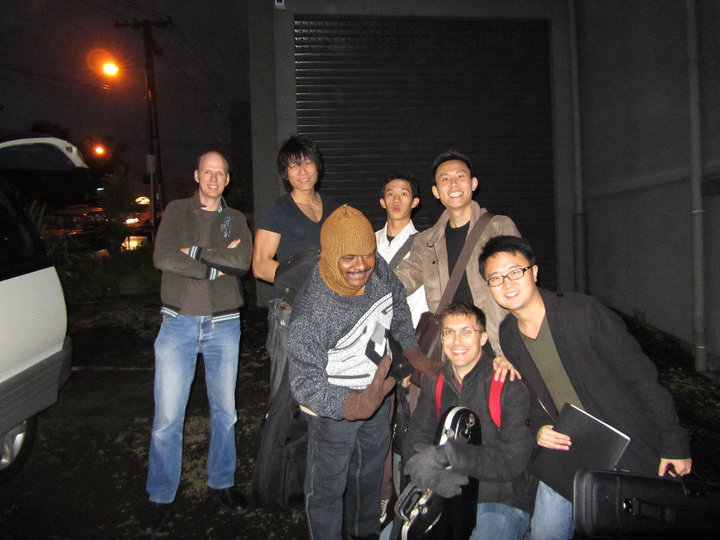 The ensemble enjoying their time in Auckland.