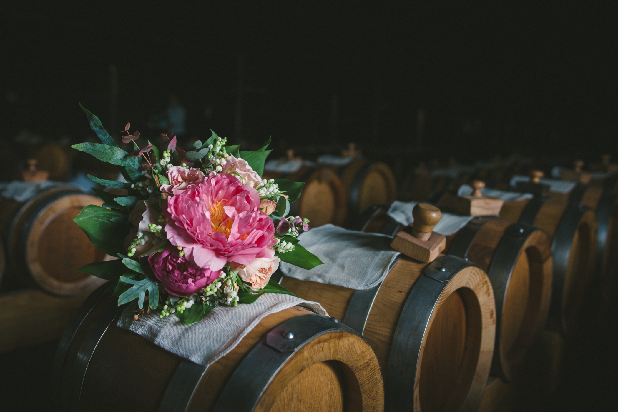 wedding bouquet balsamic barrels