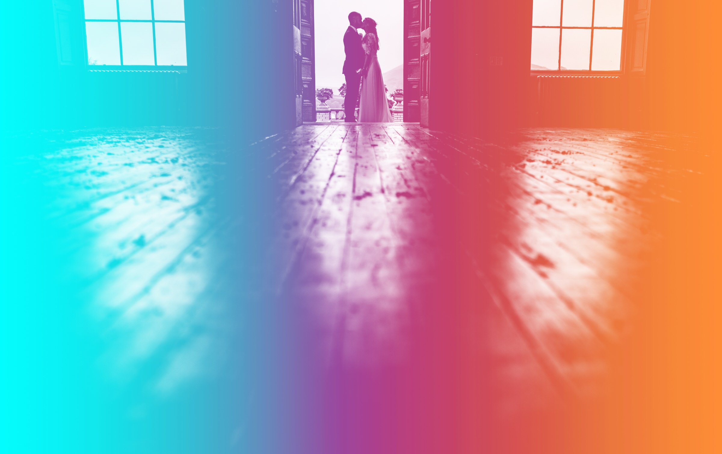 colourful - silhoette - wedding couple - tawstock.jpg