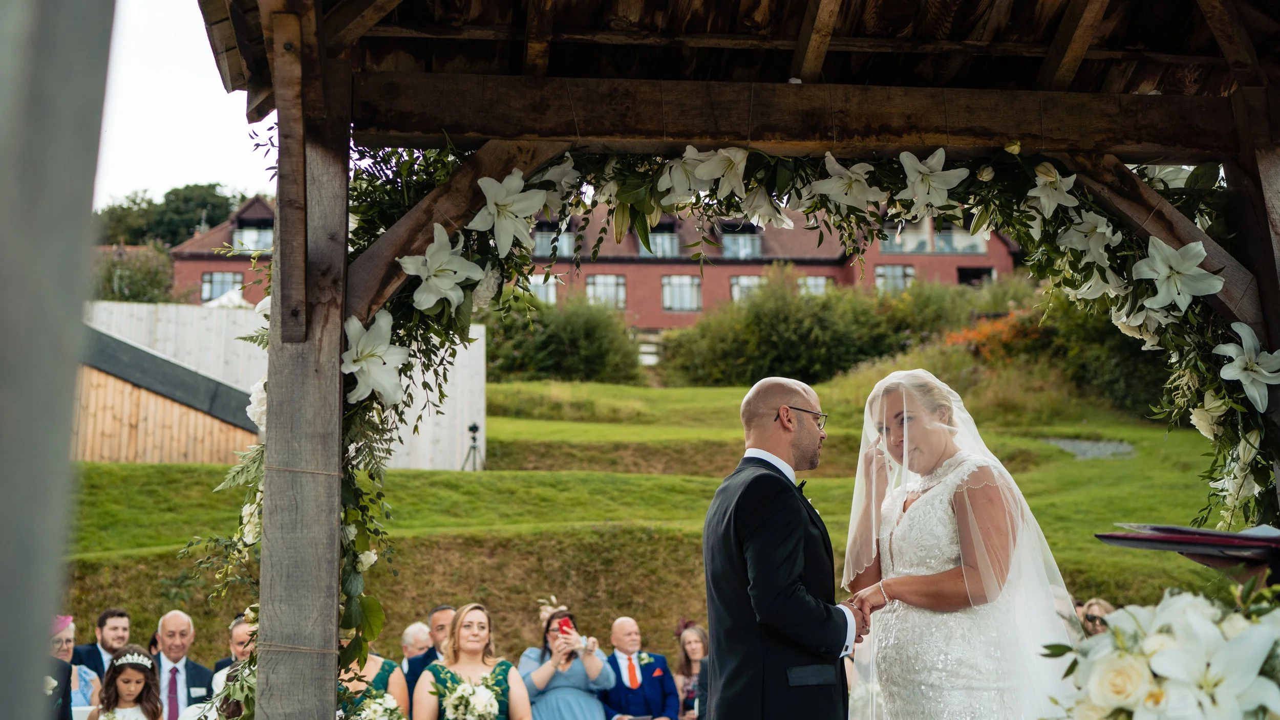 sandy cove hotel devon wedding bride and groom
