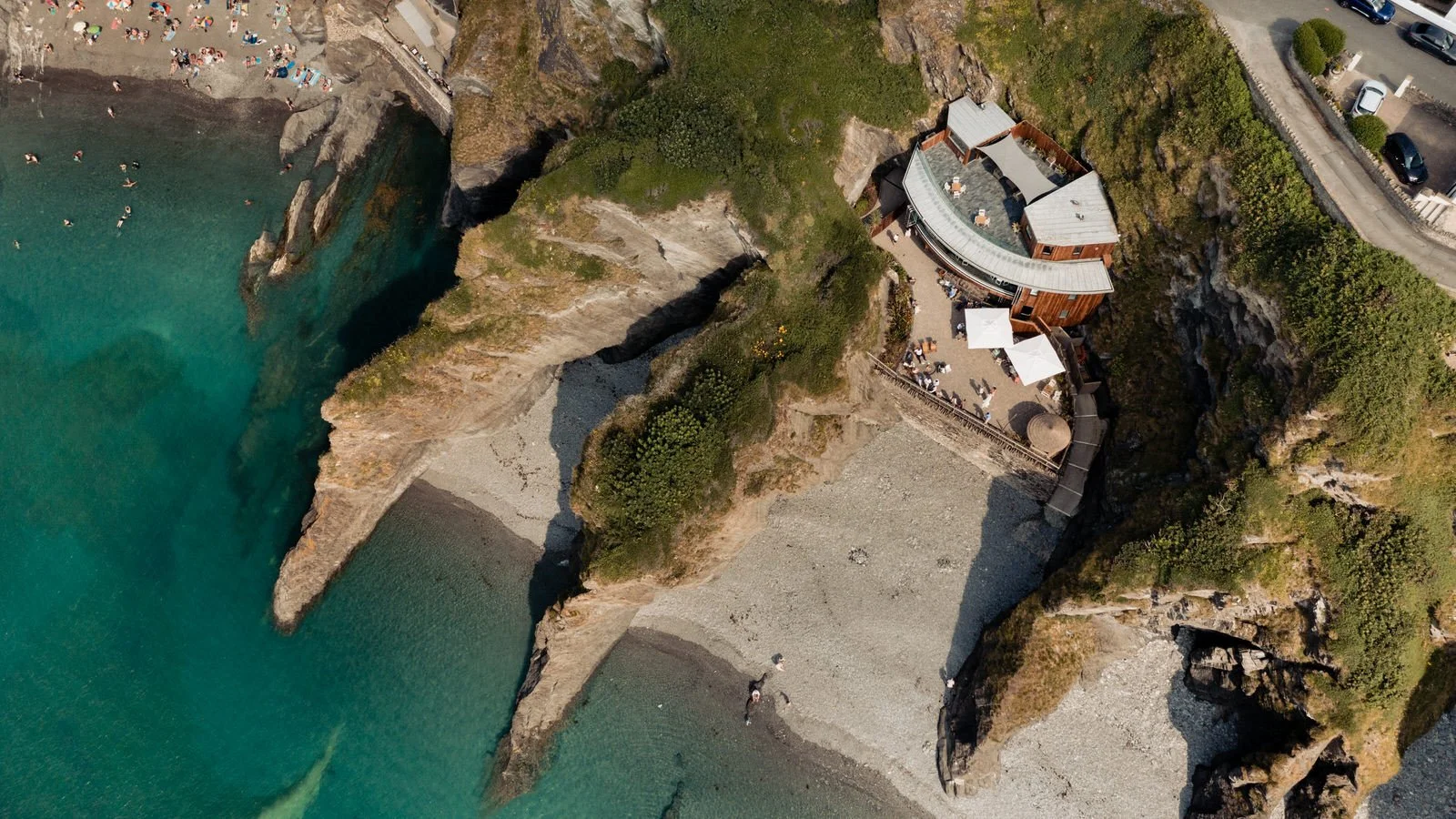 tunnels beaches, ilfracombe aerial view