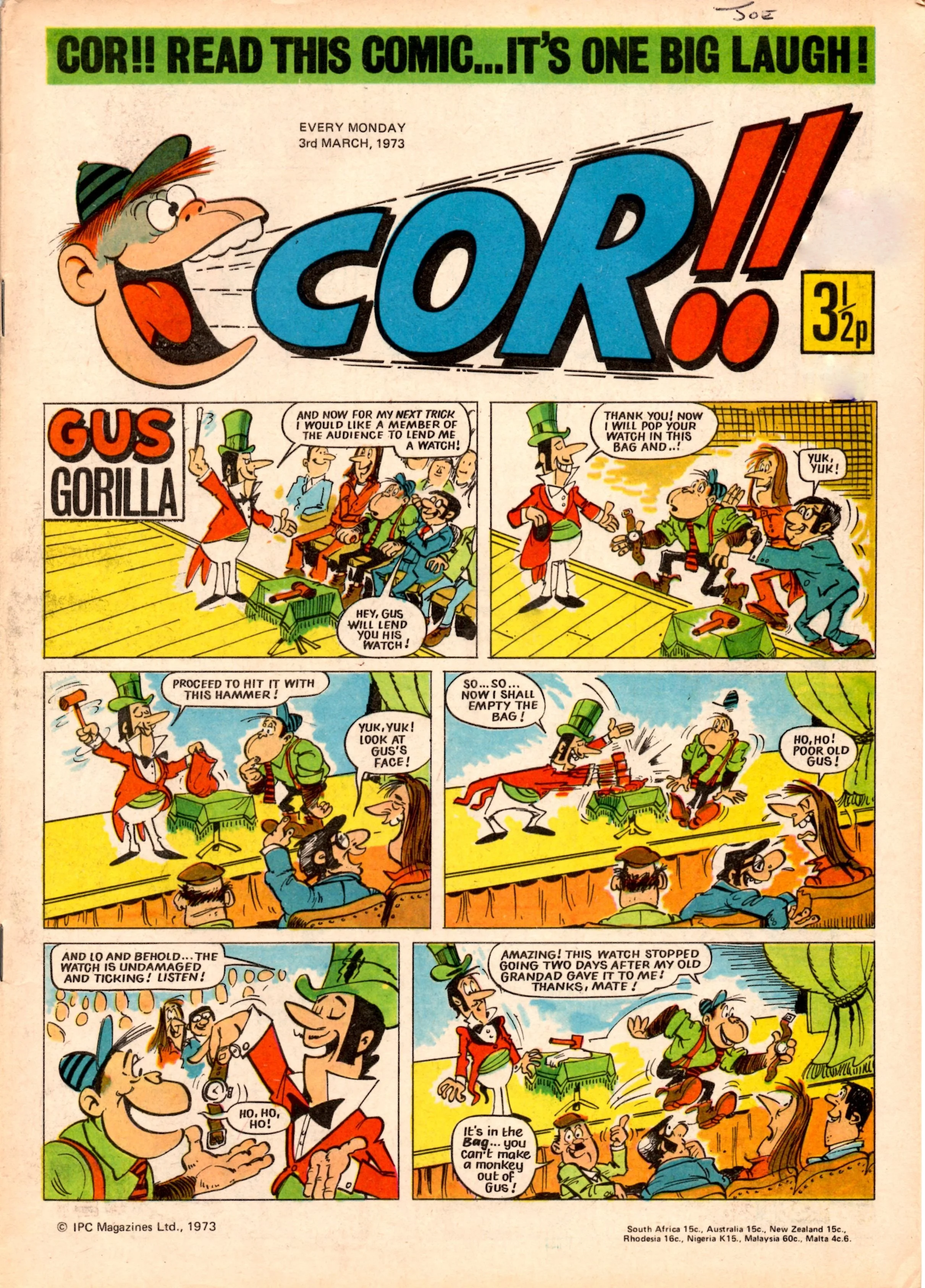 On this day, 3 March 1973: Cor!!