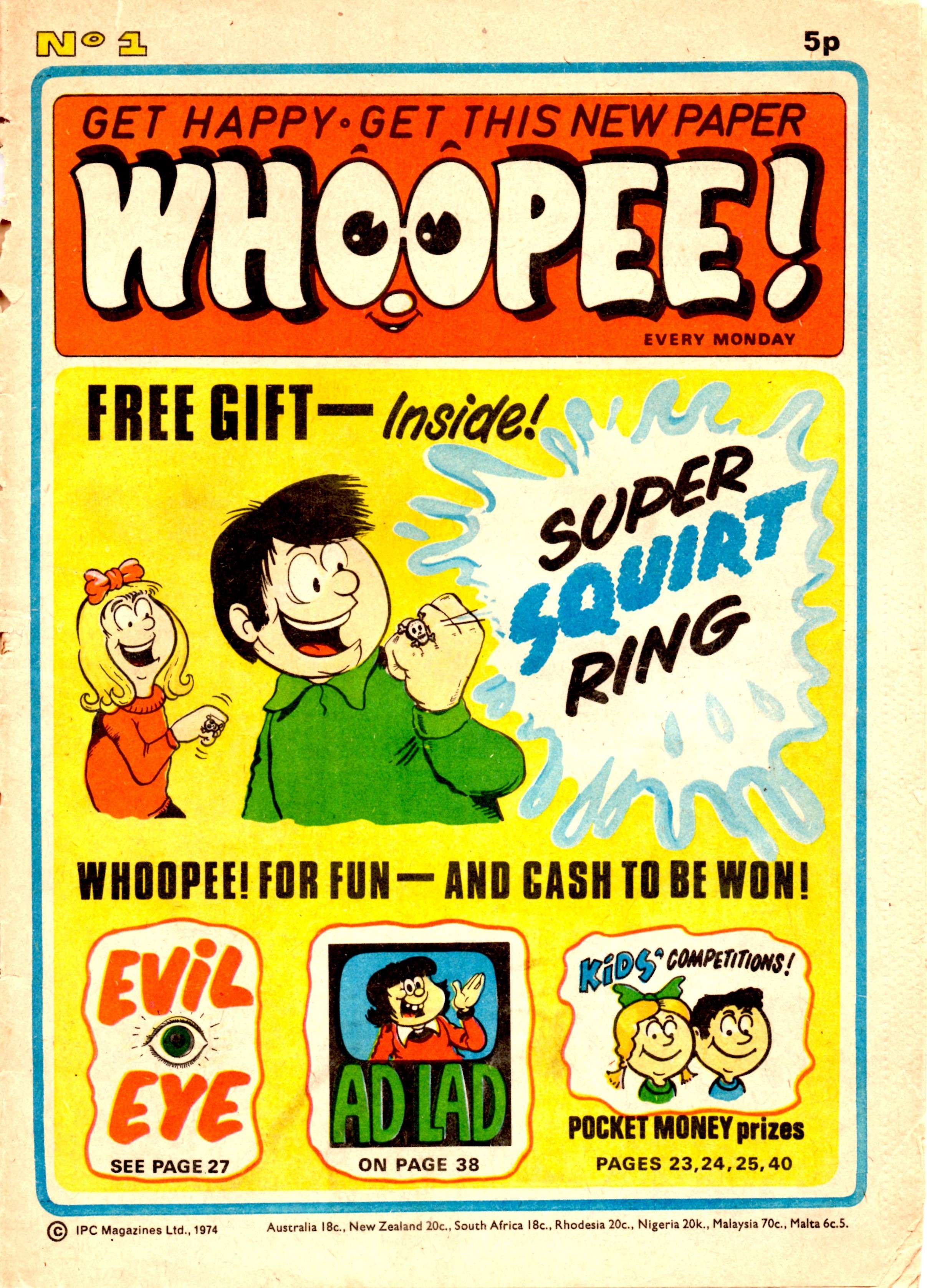 Cover artwork: Terry Bave (super squirt ring ad)