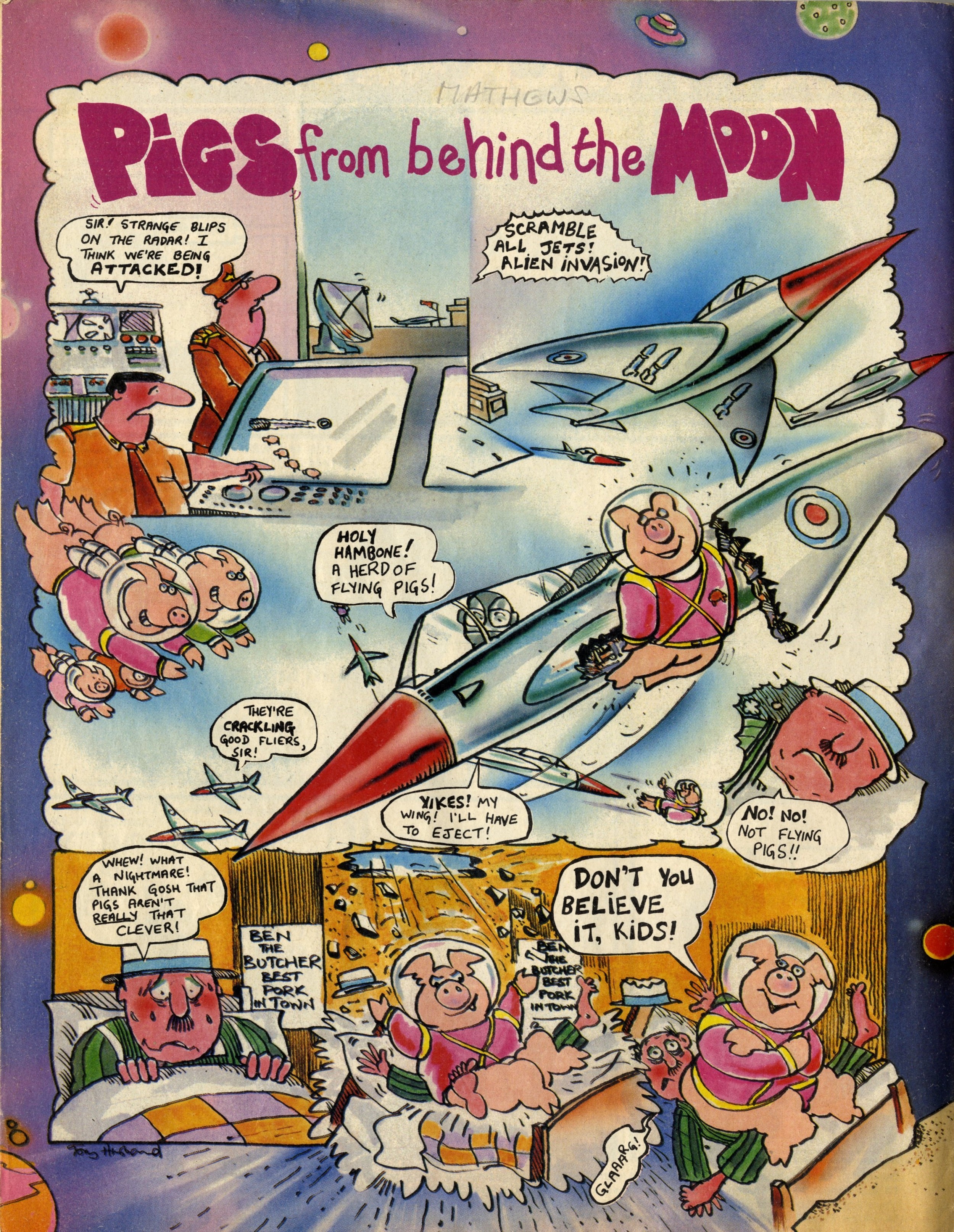 Pigs From Behind the Moon: Tony Husband (artist)