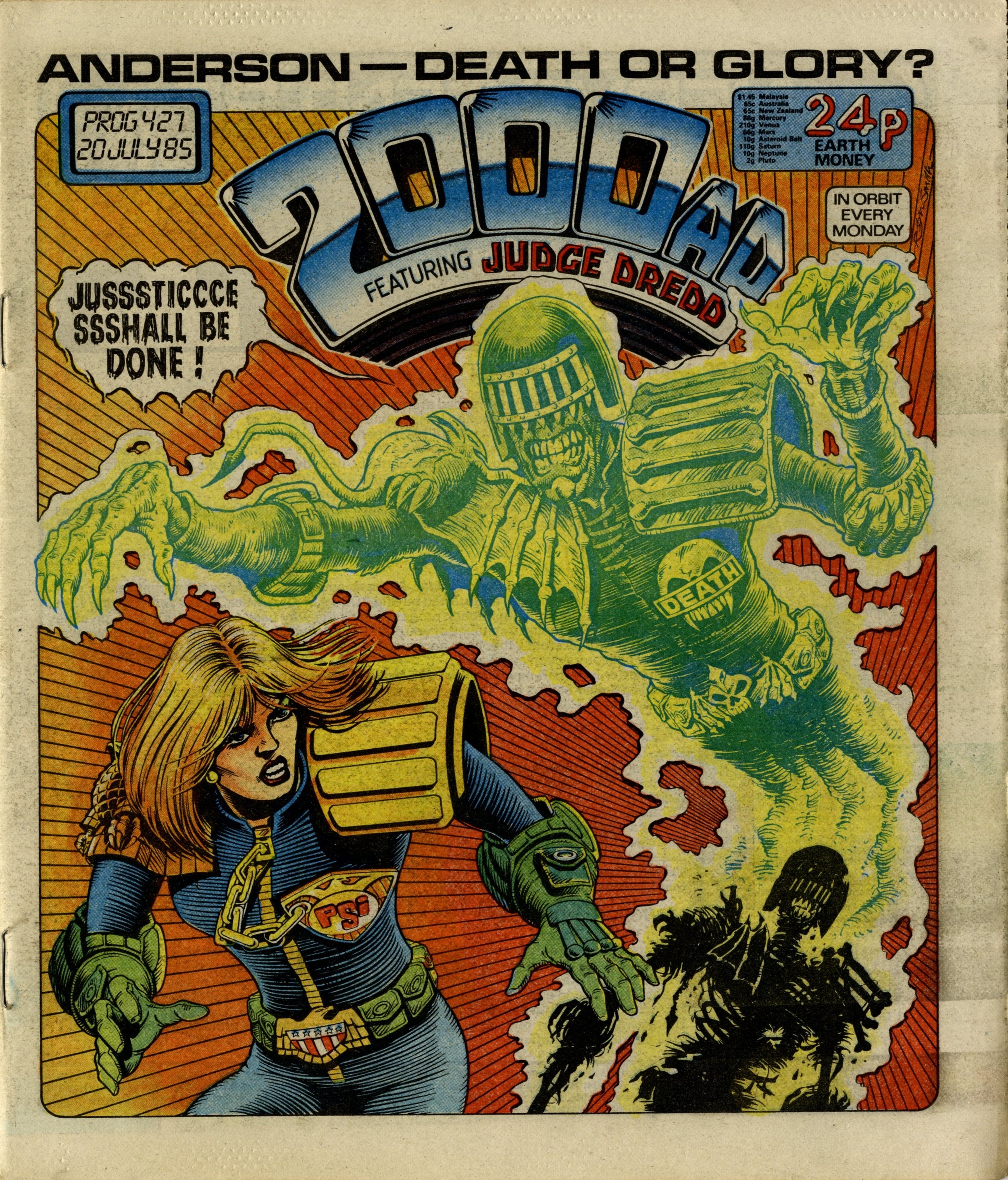 PROG 429 2000 AD Comic UK PAPER COMIC Date 03/08/1985 