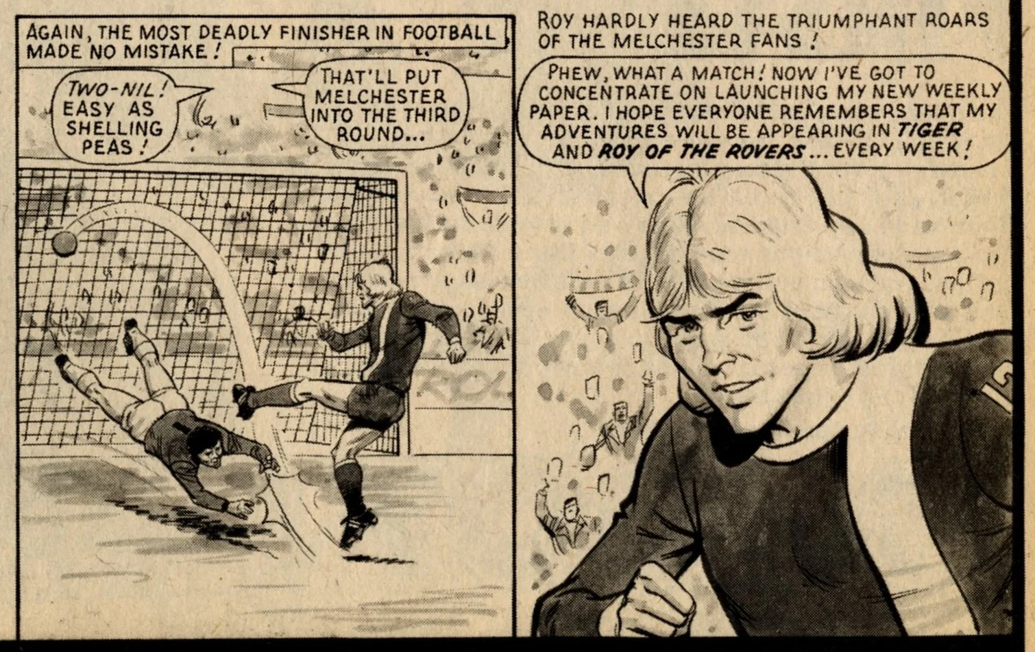 Final panel of Roy of the Rovers in Tiger 18 September 1976