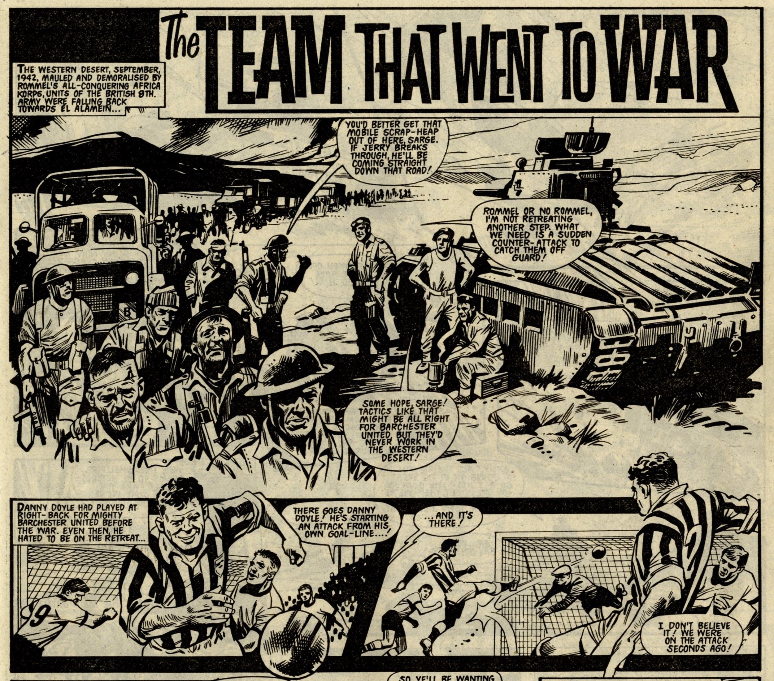 The Team that Went to War, reprinted from Battle Picture Weekly: Mike Western (artist)