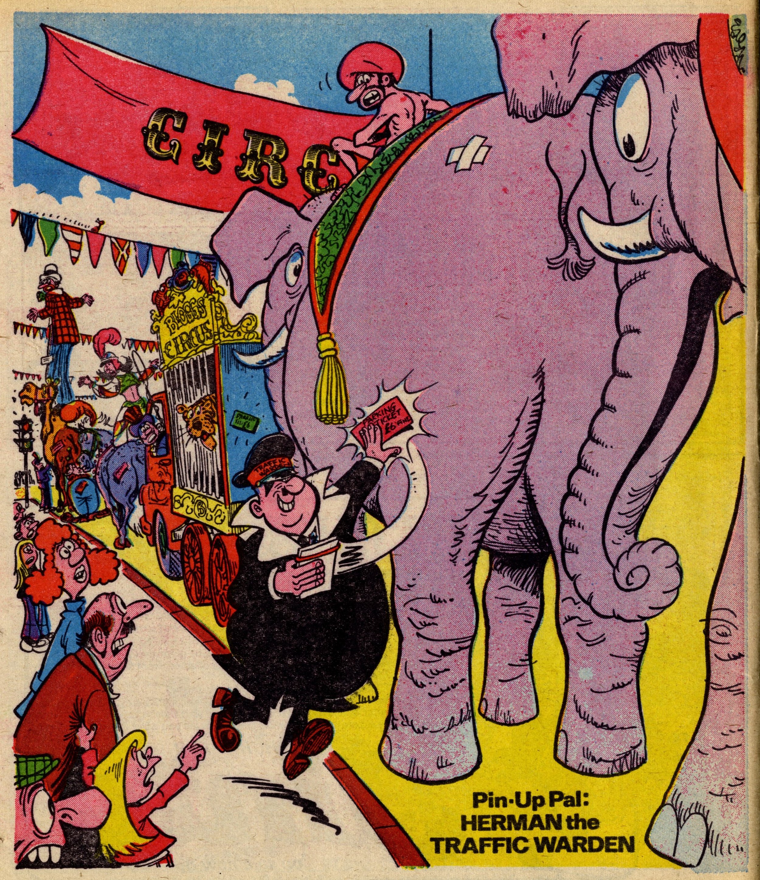 Pin-up Pal: Herman the Traffic Warden (artist Frank McDiarmid), 19 August 1978
