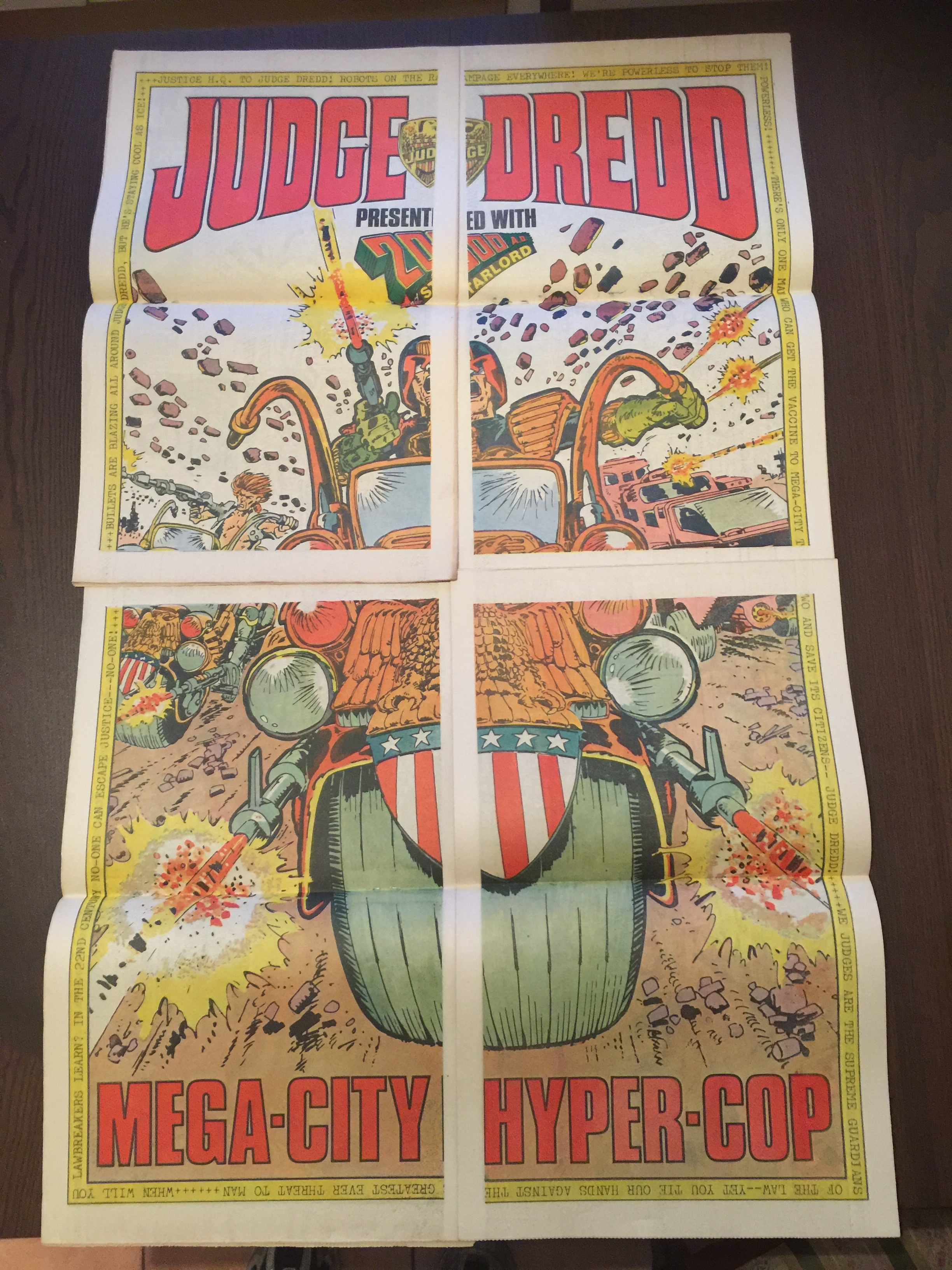 Judge Dredd poster (from Progs 100-103): Mike McMahon (artist)