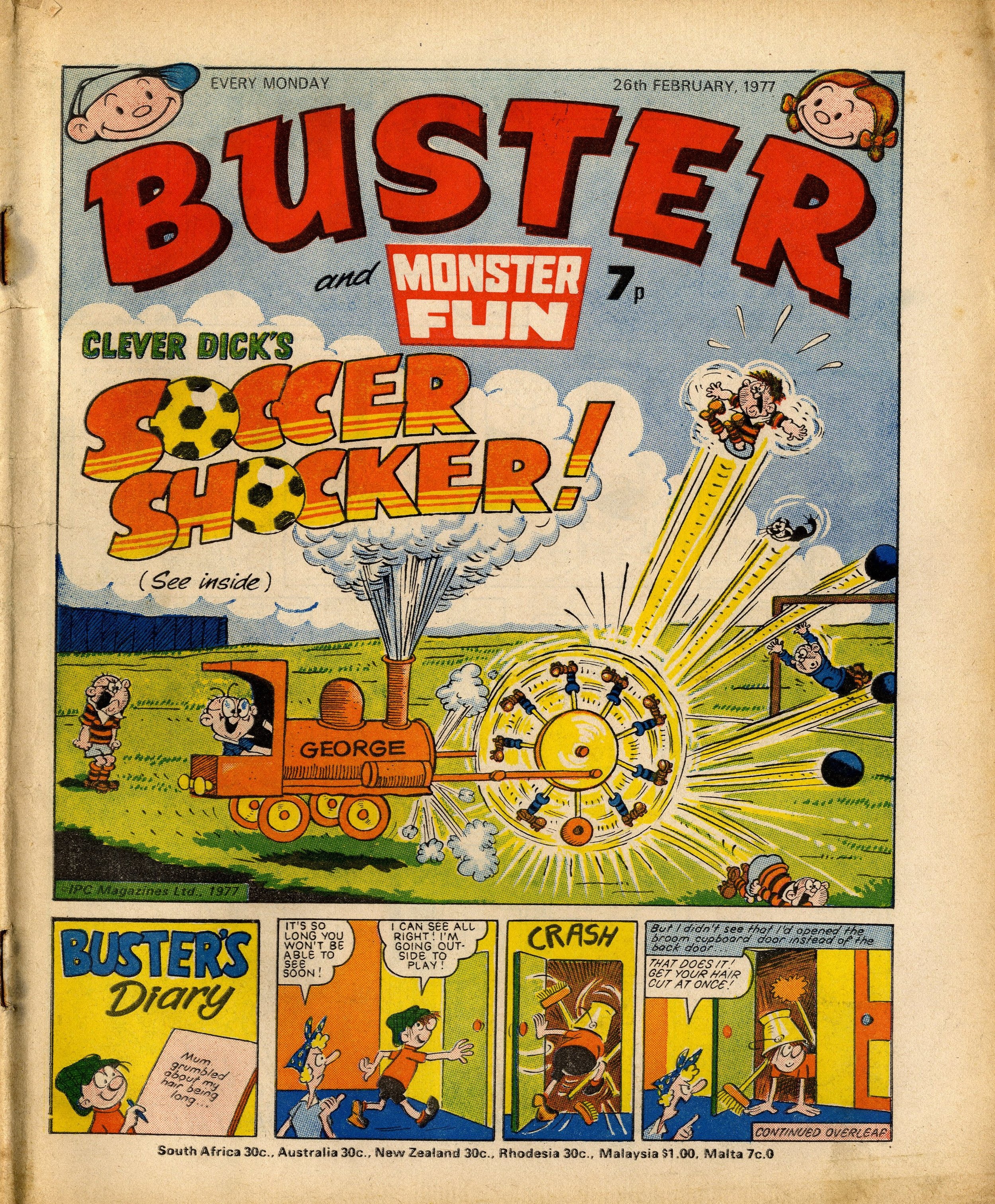 Buster cover artwork: Leo Baxendale (Clever Dick), Reg Parlett (Buster’s Diary)