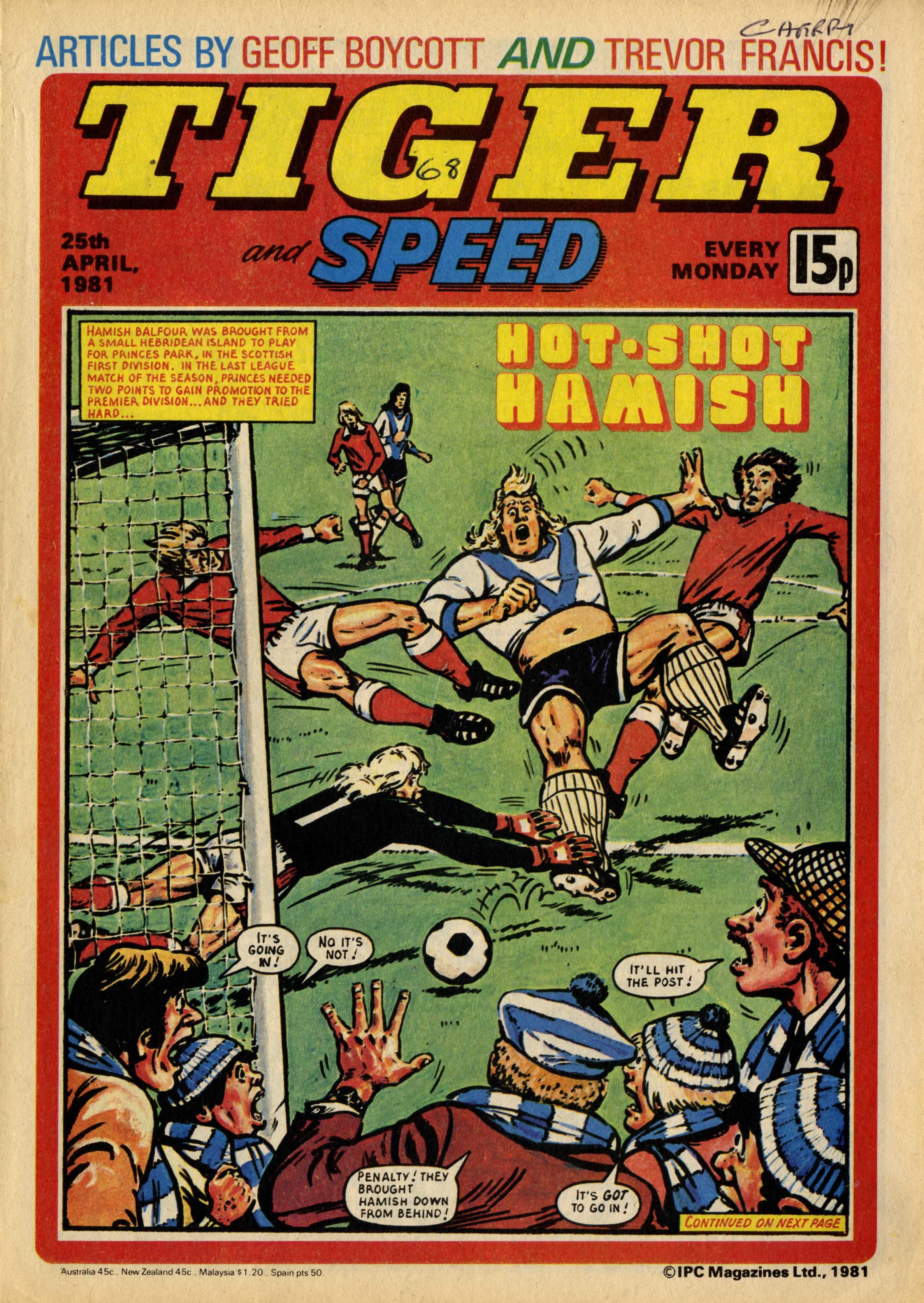 TIGER /& SPEED Comic Date 22//08//1981 UK Paper Comic