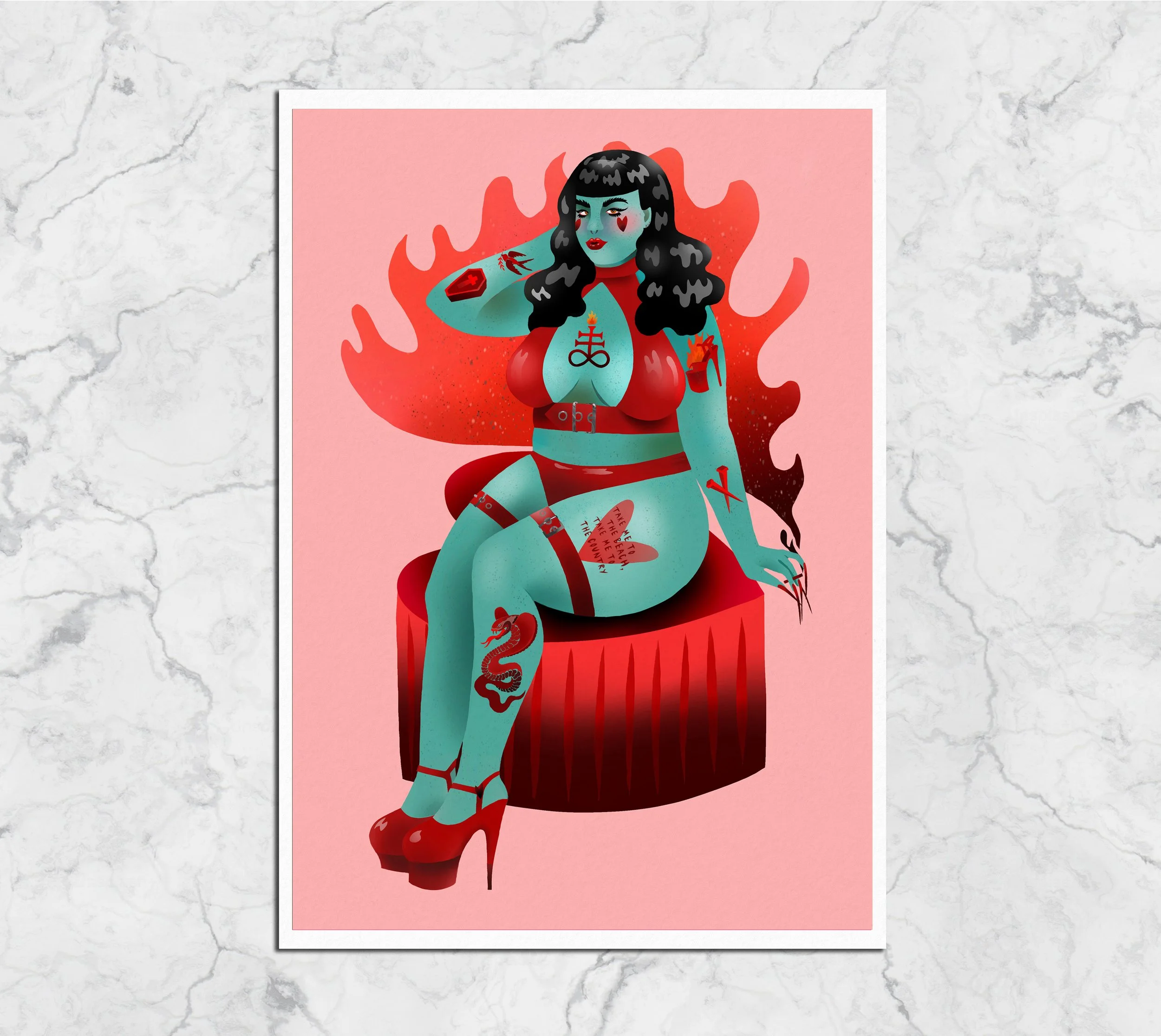 Bury Me at the Beach - Giclée Fine Art Print A2, A3, A4