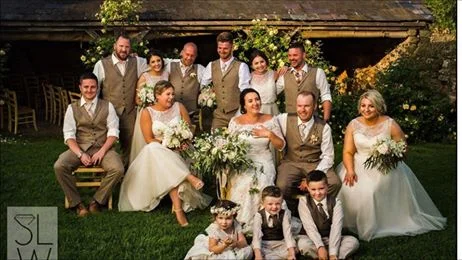 Bridal party, men in waistcoats