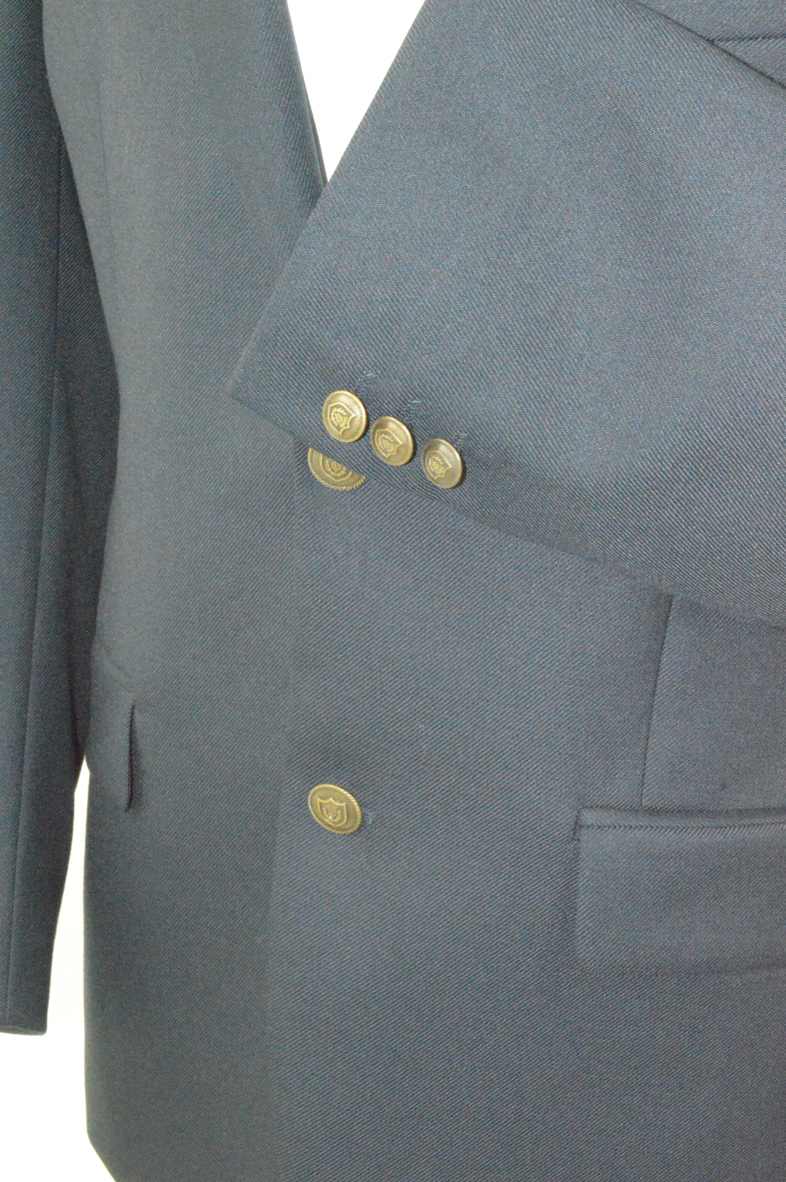 Classic Navy Blazer with Brass Buttons 