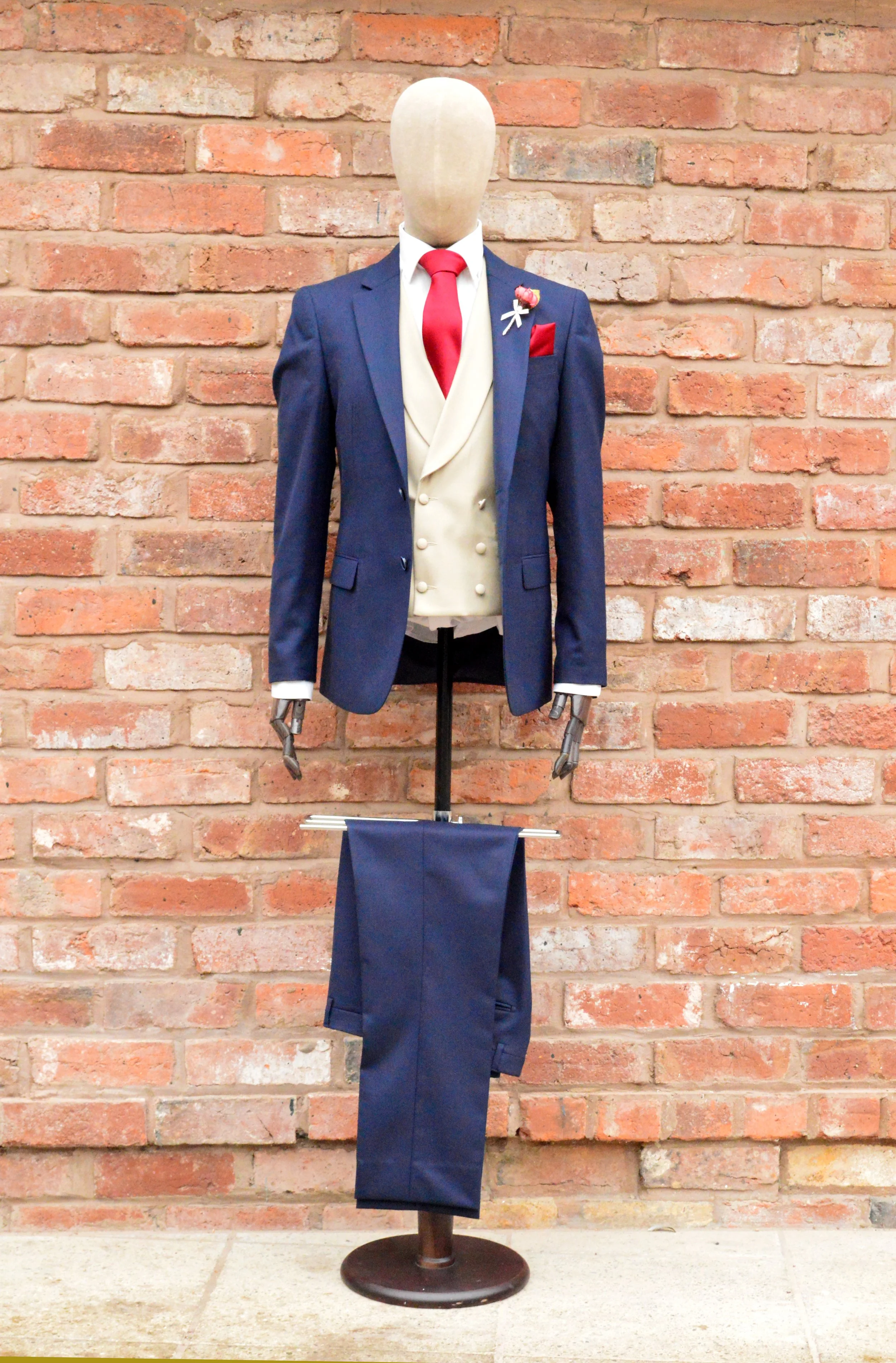 Navy Two Piece Suit With Contrasting Waistcoat (Hire or Buy)