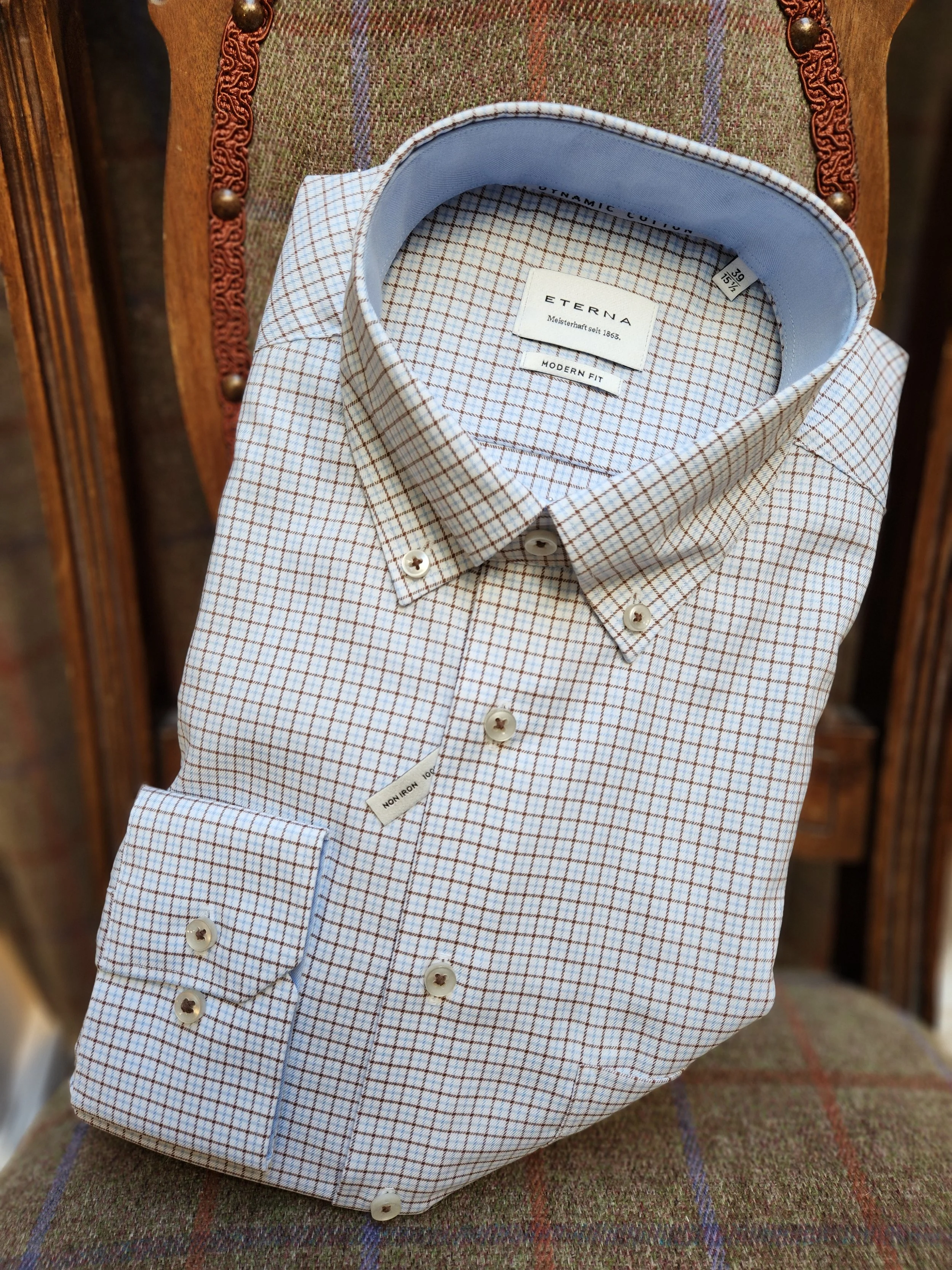 Eterna Brown & Blue Shirt S26