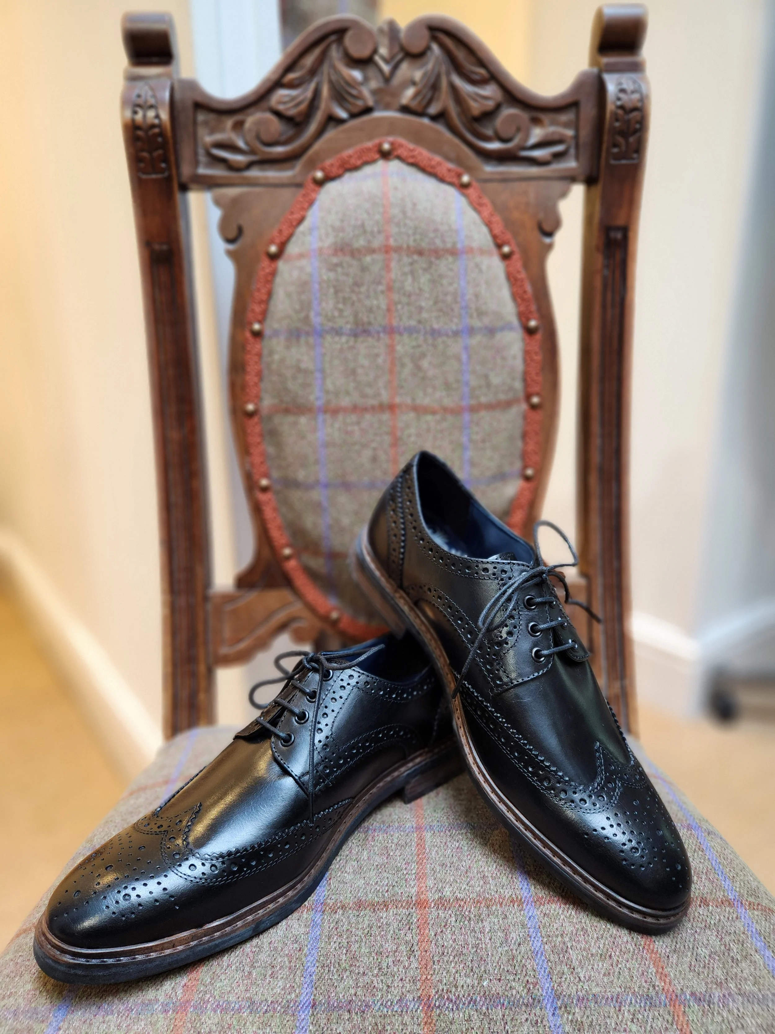 Front Morrison Black Brogues