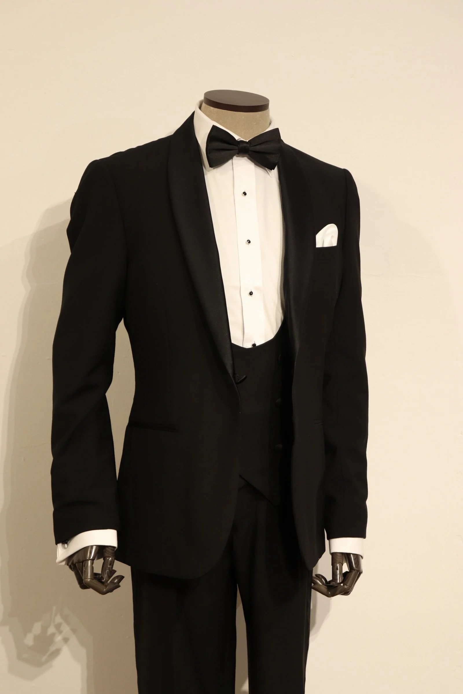 Slim Two Piece Mandarin Collar Evening Suit (Hire Only)
