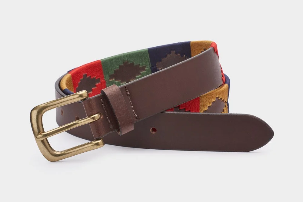 Gold/Green /red /navy Polo Belt