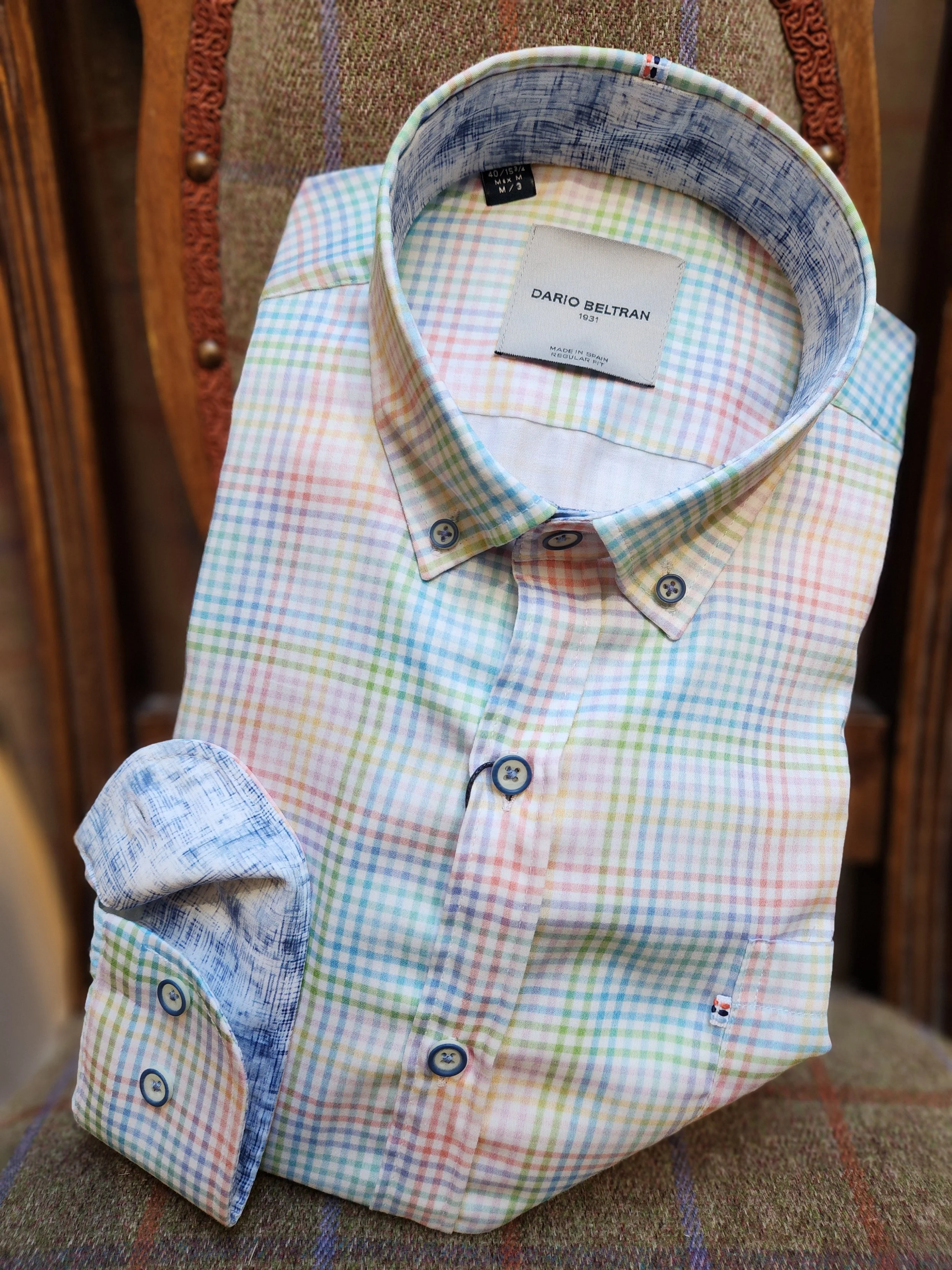 Dario Beltran Rainbow Check Shirt