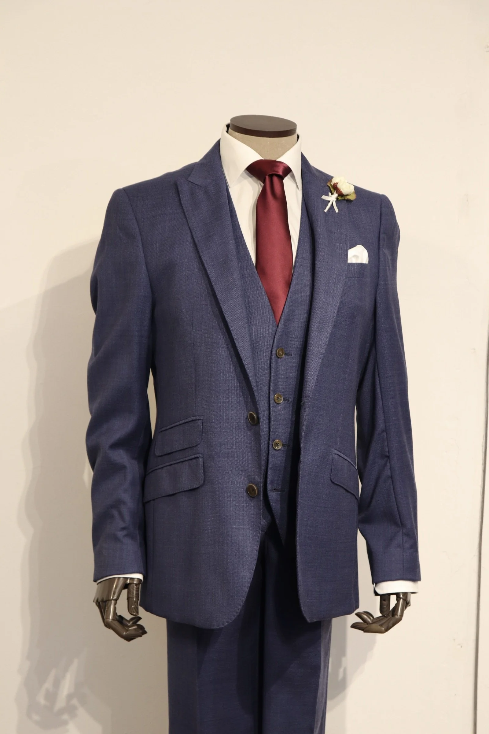 Italian Blue Three Piece Suit (Hire or Buy)