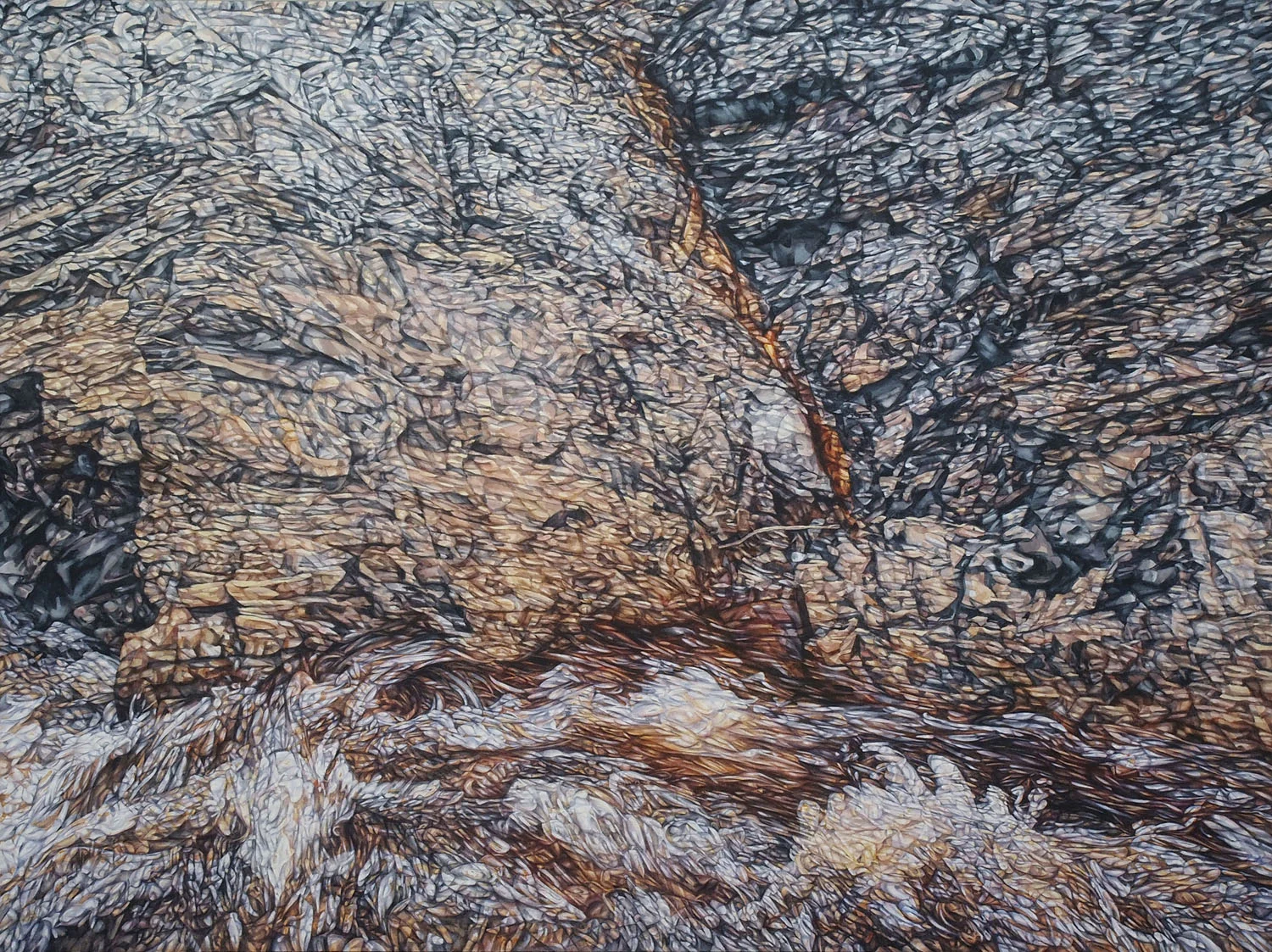 Wild River (The Franklin), watercolour on paper, 92cm x 120cm, 2015
