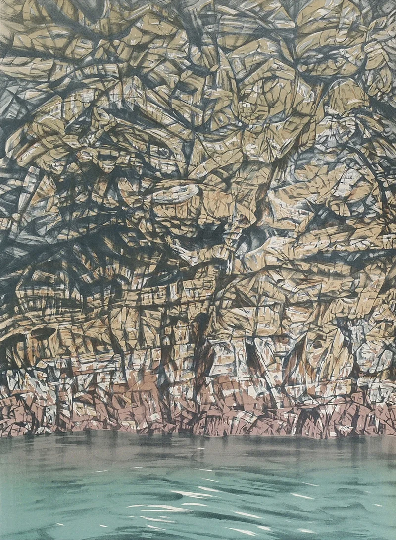 Sea Cave, lithograph, 76cm x 56cm, 2014, edition of 10 (printed at Lancaster Press)